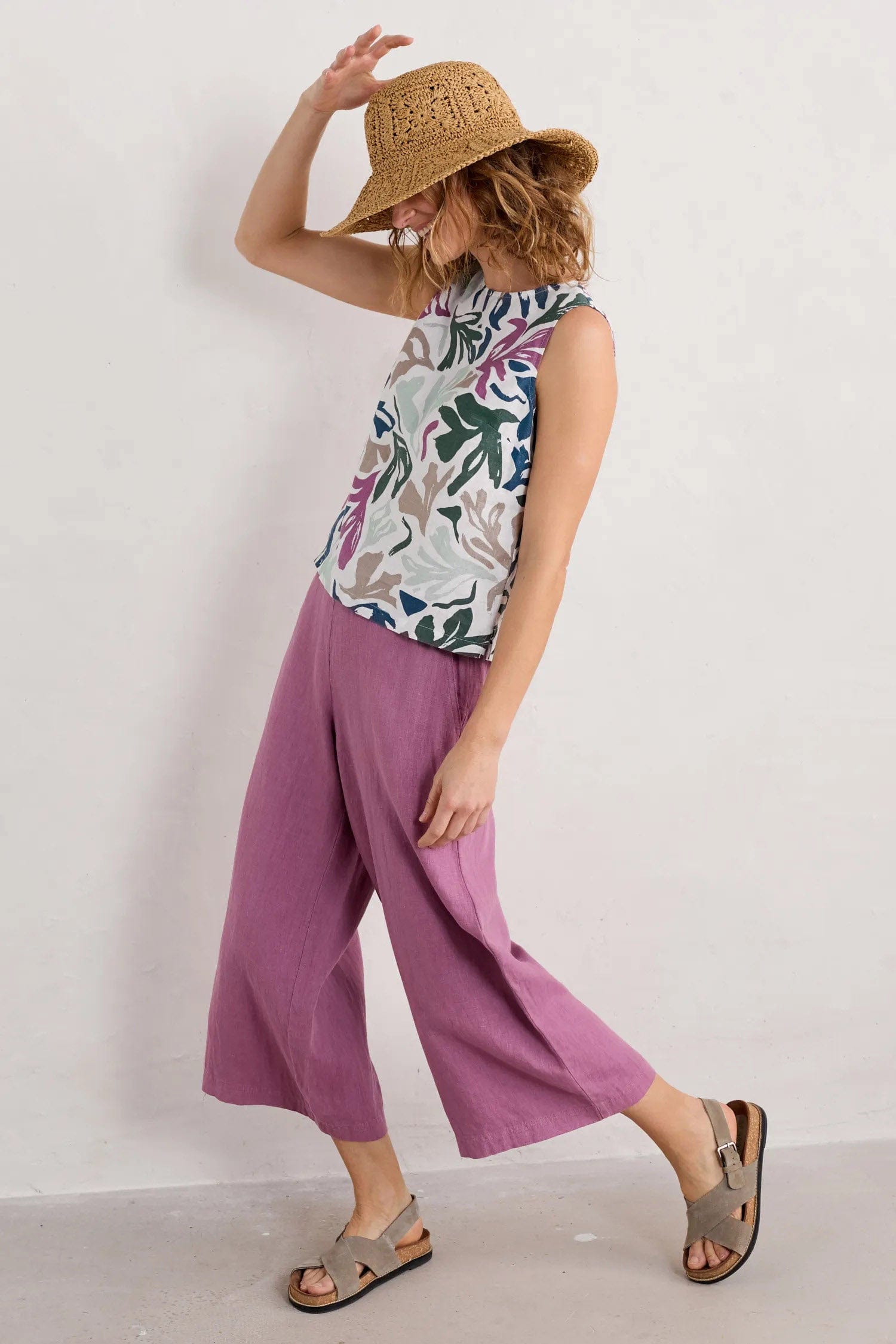 Seasalt Colour Study Sleeveless Top - Sea Frond Chalk