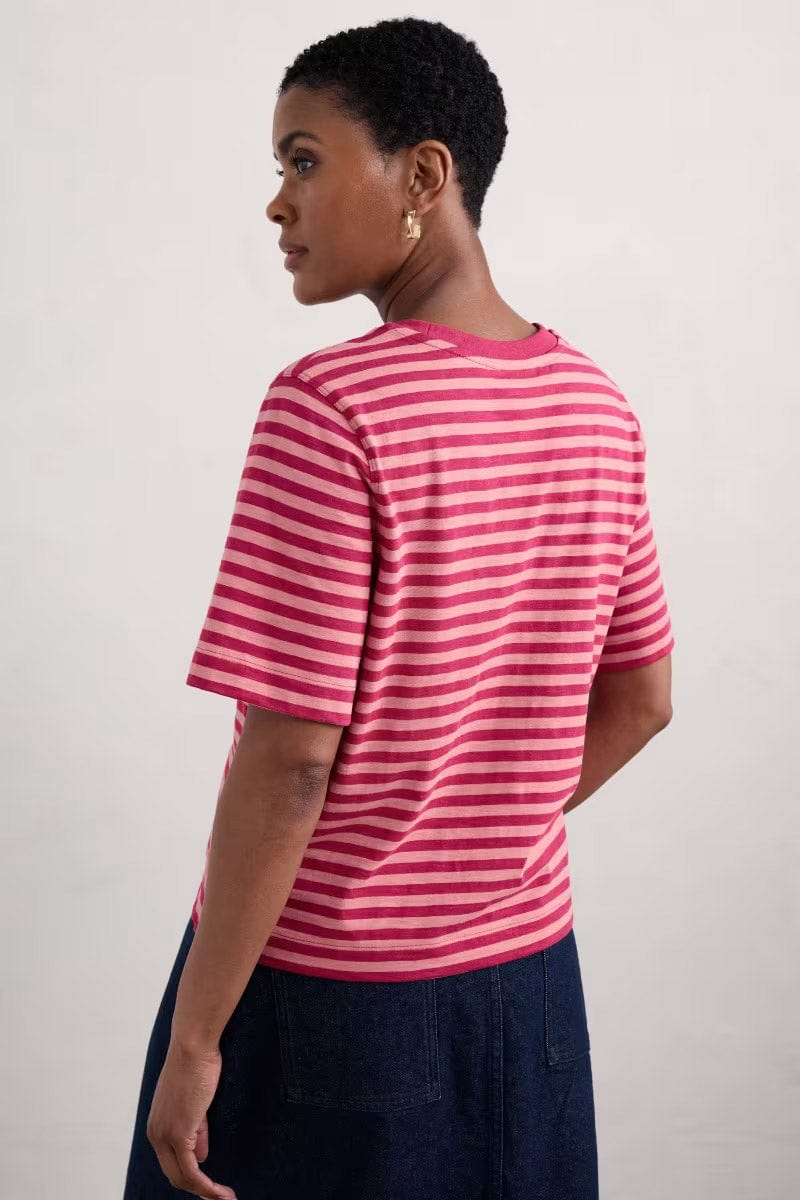 Seasalt Copseland Striped T-Shirt - Mini Cornish Charm Wild Rose