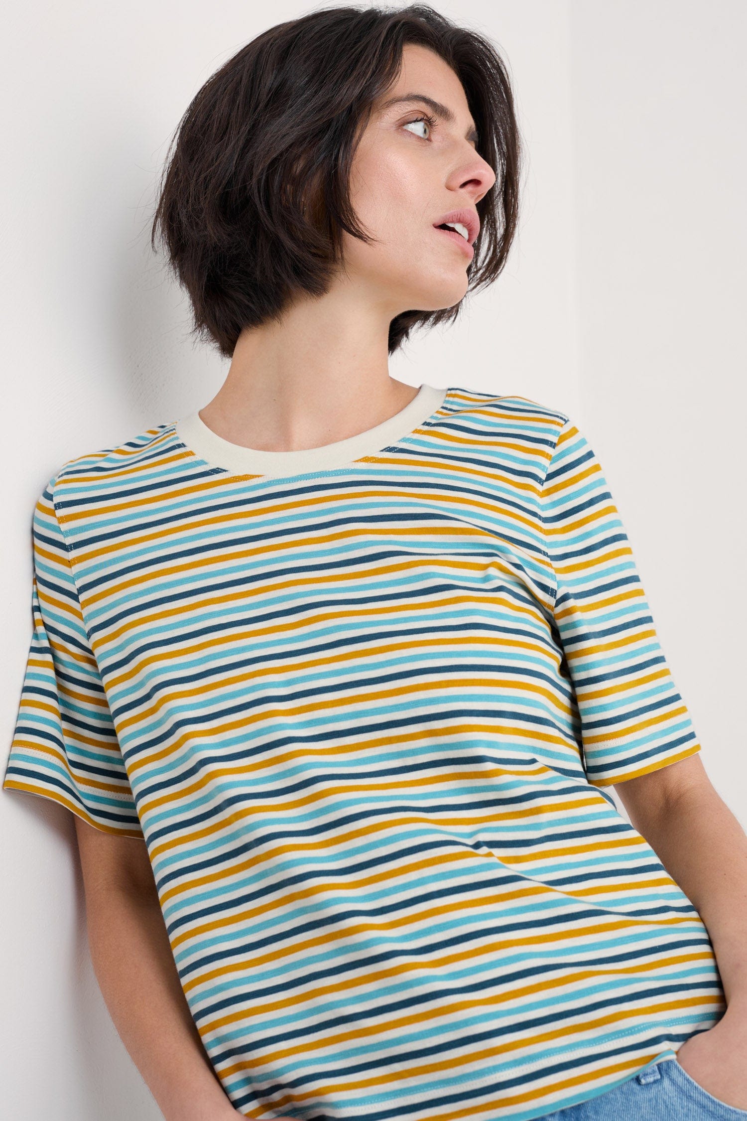 Seasalt Copseland Striped T-Shirt - Pellitras Turmeric
