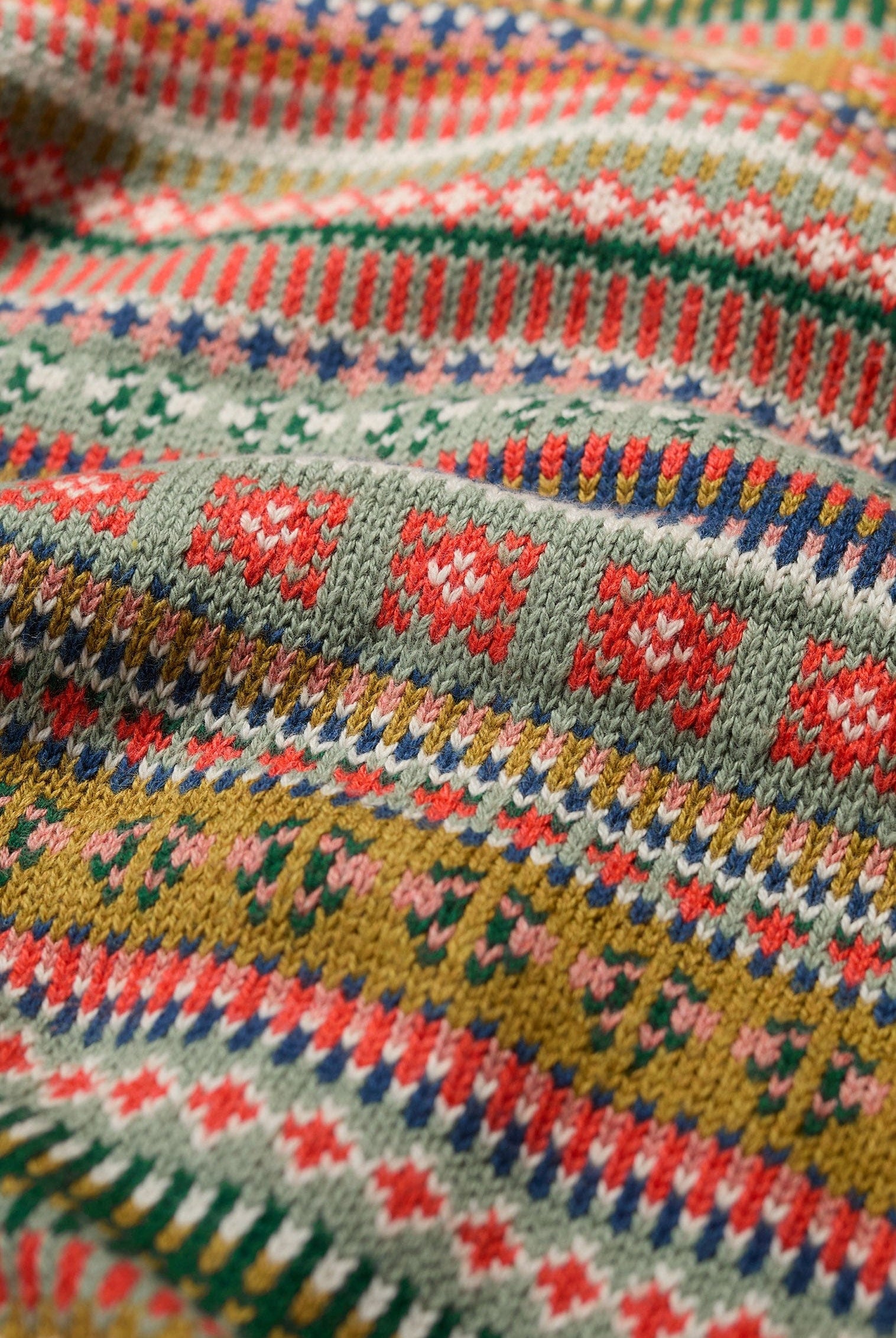 Seasalt Cove Cottage Fair Isle Cardigan - Carved Relief Pear Multi