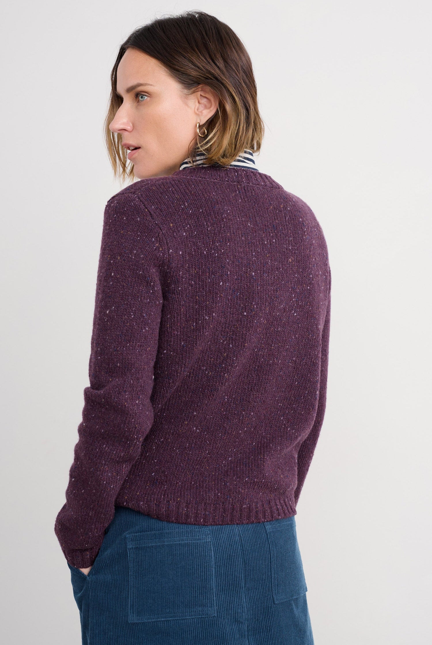 Seasalt Dawson Pick Merino Wool Blend Jumper - Grape B-WM38389_37128_18