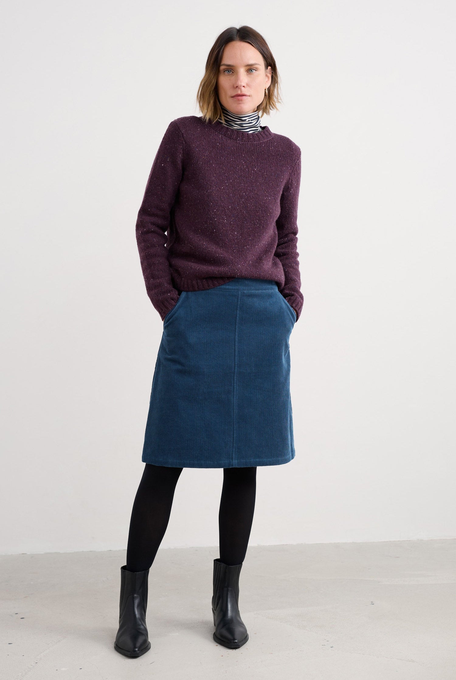 Seasalt Dawson Pick Merino Wool Blend Jumper - Grape B-WM38389_37128_18