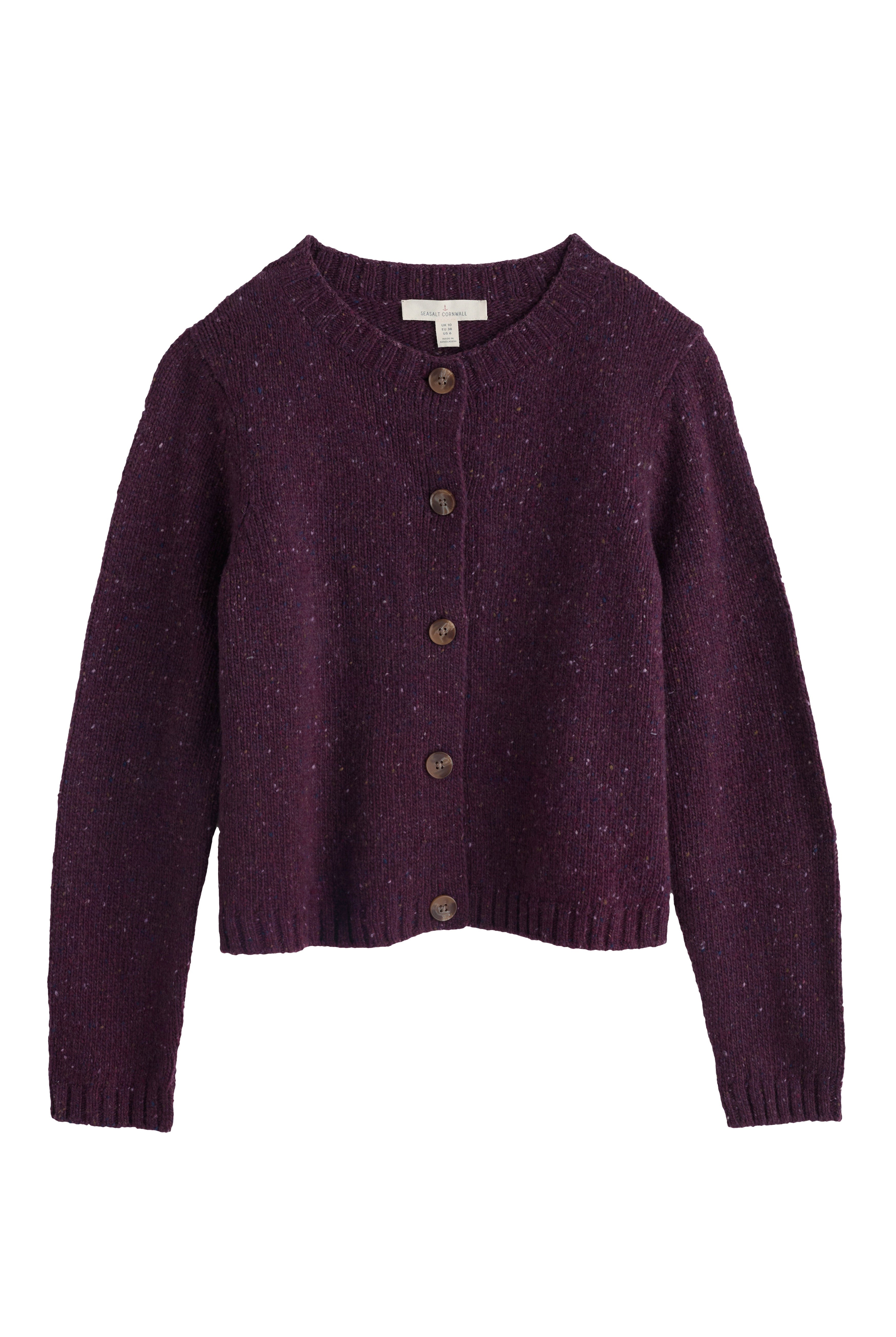 Seasalt Dawson Pick Merino Wool Cardigan - Grape
