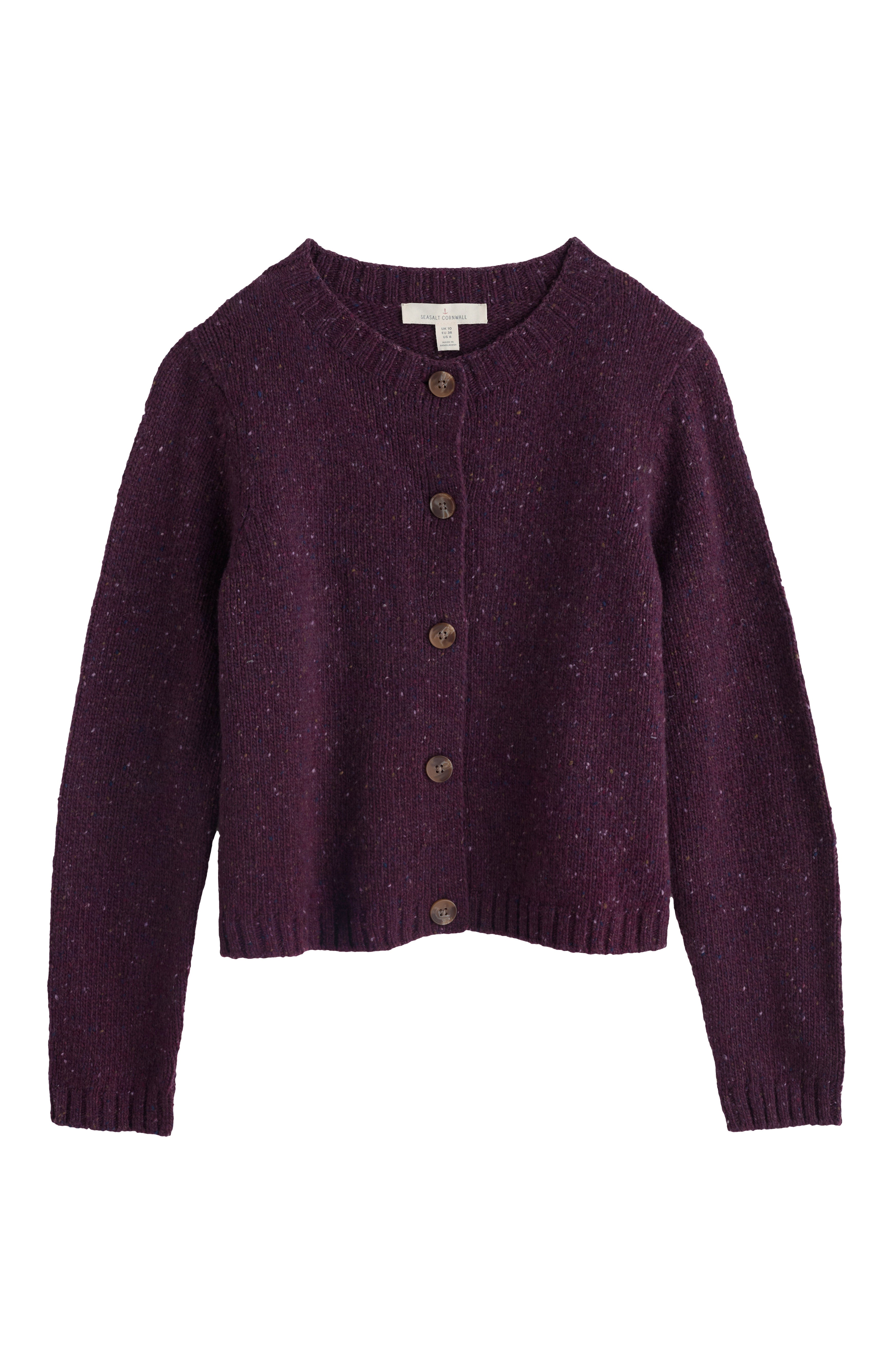 Seasalt Dawson Pick Merino Wool Cardigan - Grape