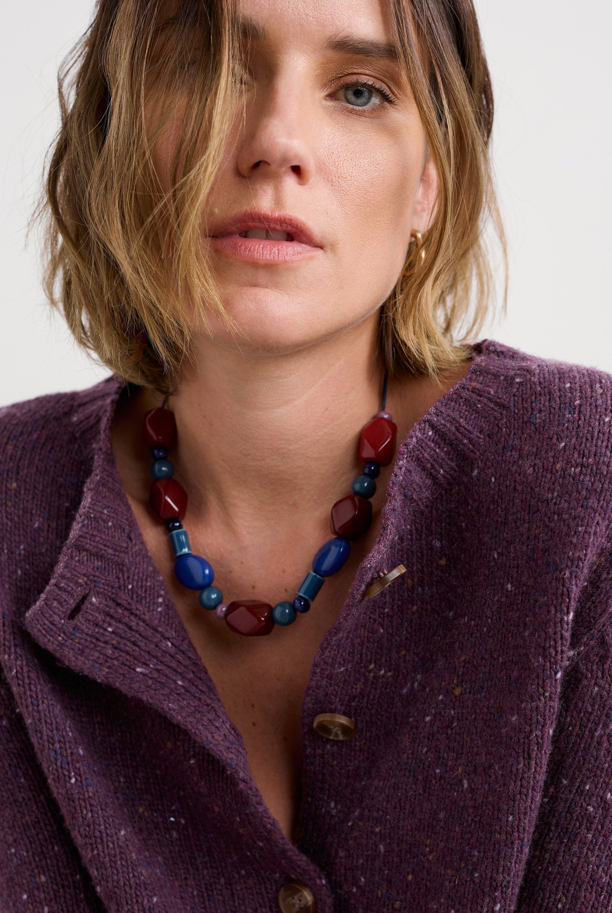 Seasalt Dawson Pick Merino Wool Cardigan - Grape