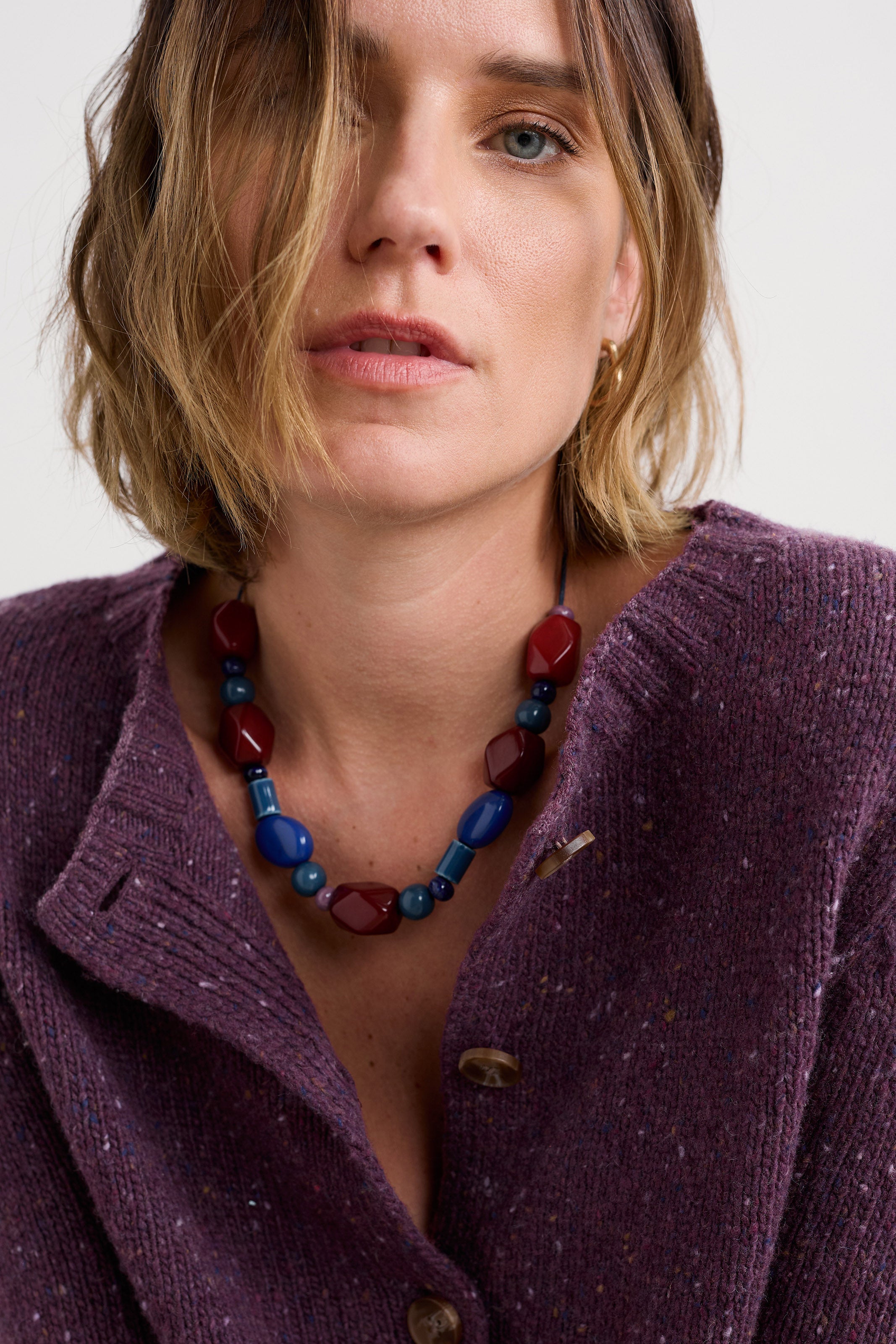 Seasalt Dawson Pick Merino Wool Cardigan - Grape