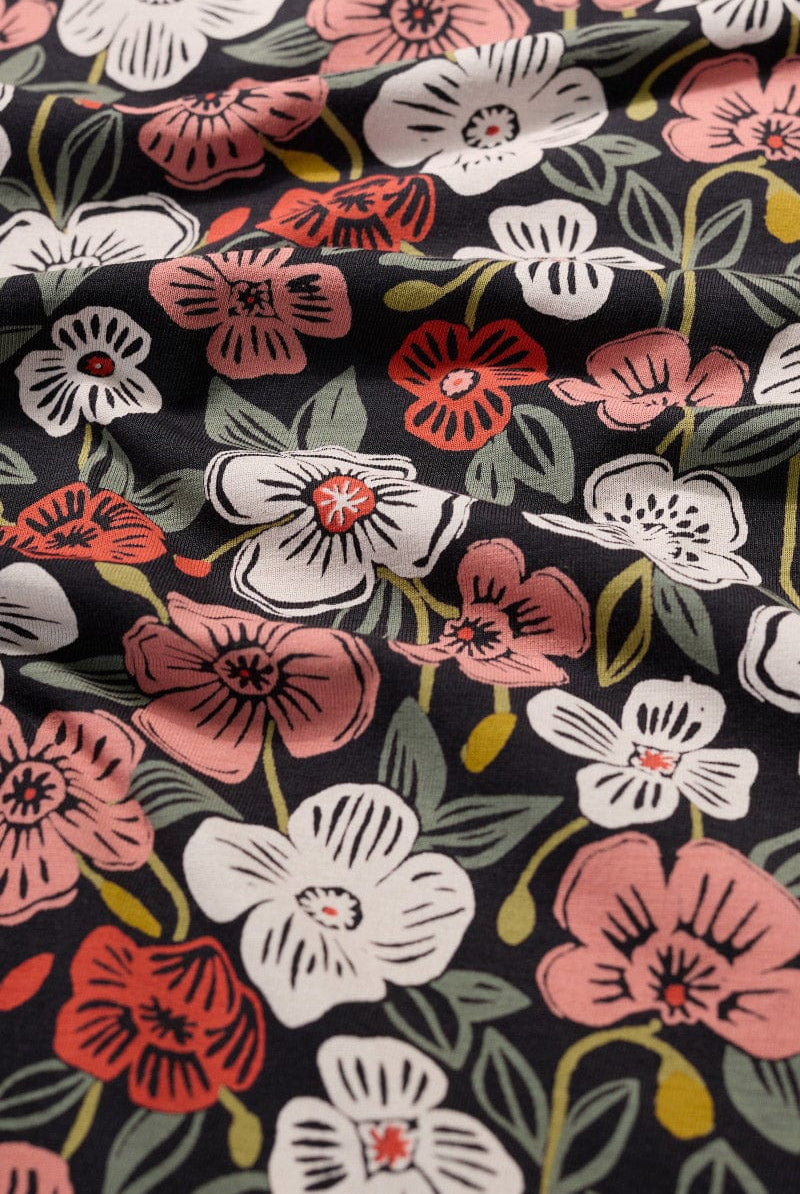 Seasalt Easel 3/4 Sleeve Top - Floral Tumble Onyx