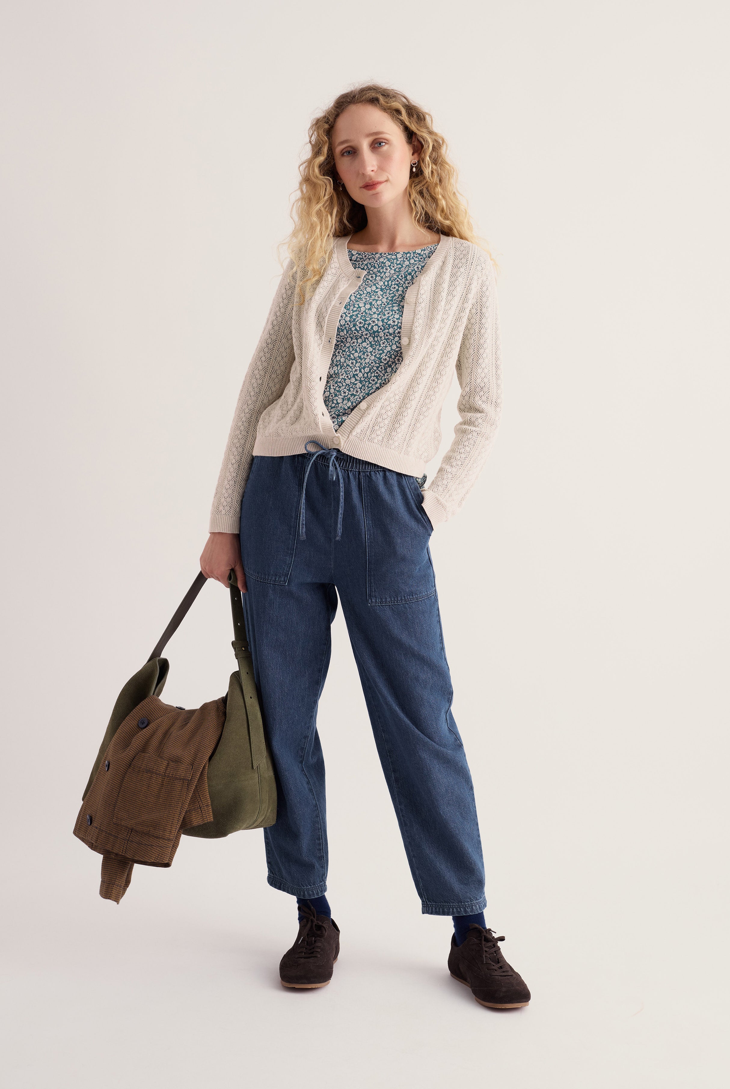 Seasalt Easel Organic Cotton Top - Pressed Ditsy Estuary
