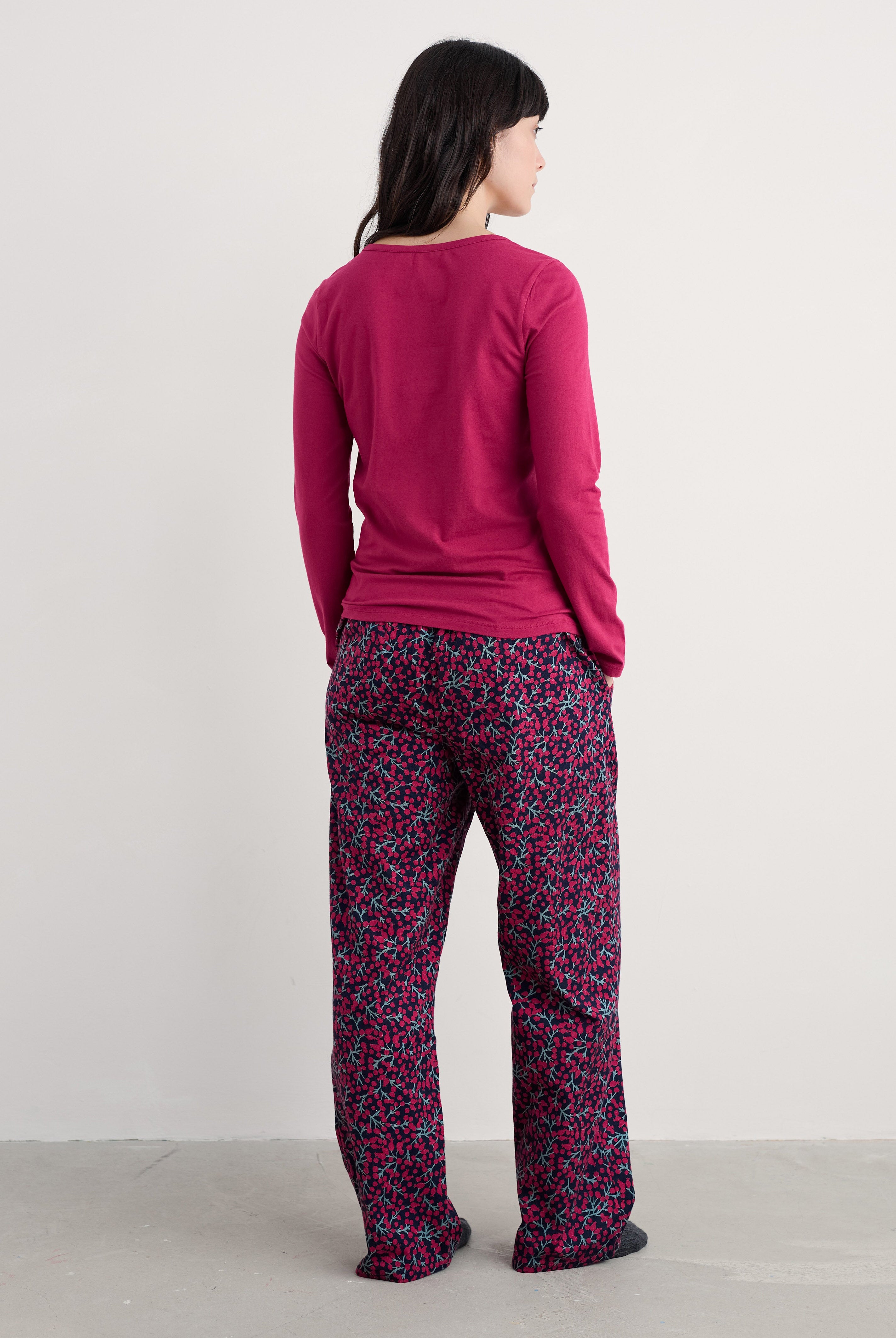 Seasalt Evening Path Pyjamas - Berry Branches Maritime