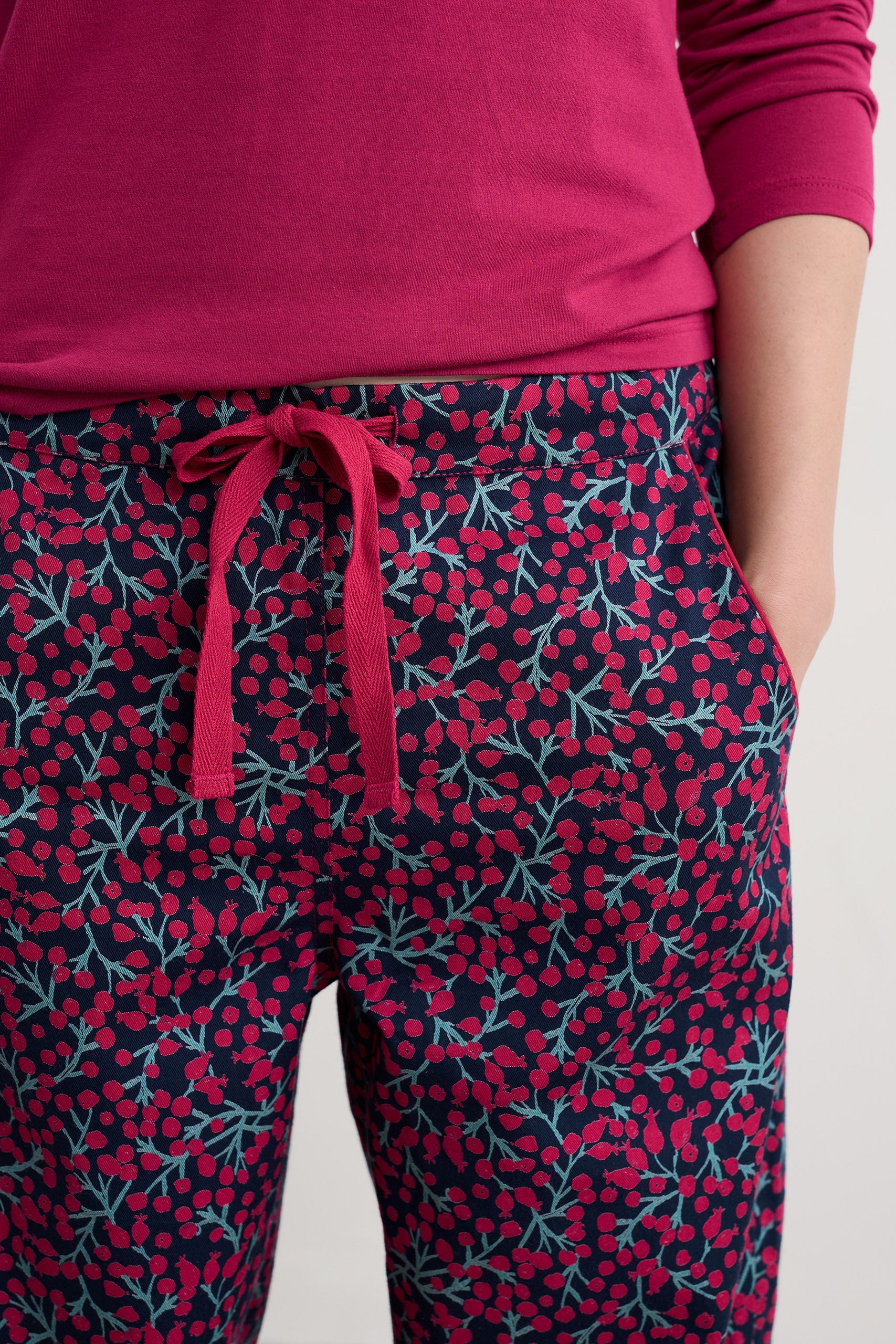 Seasalt Evening Path Pyjamas - Berry Branches Maritime