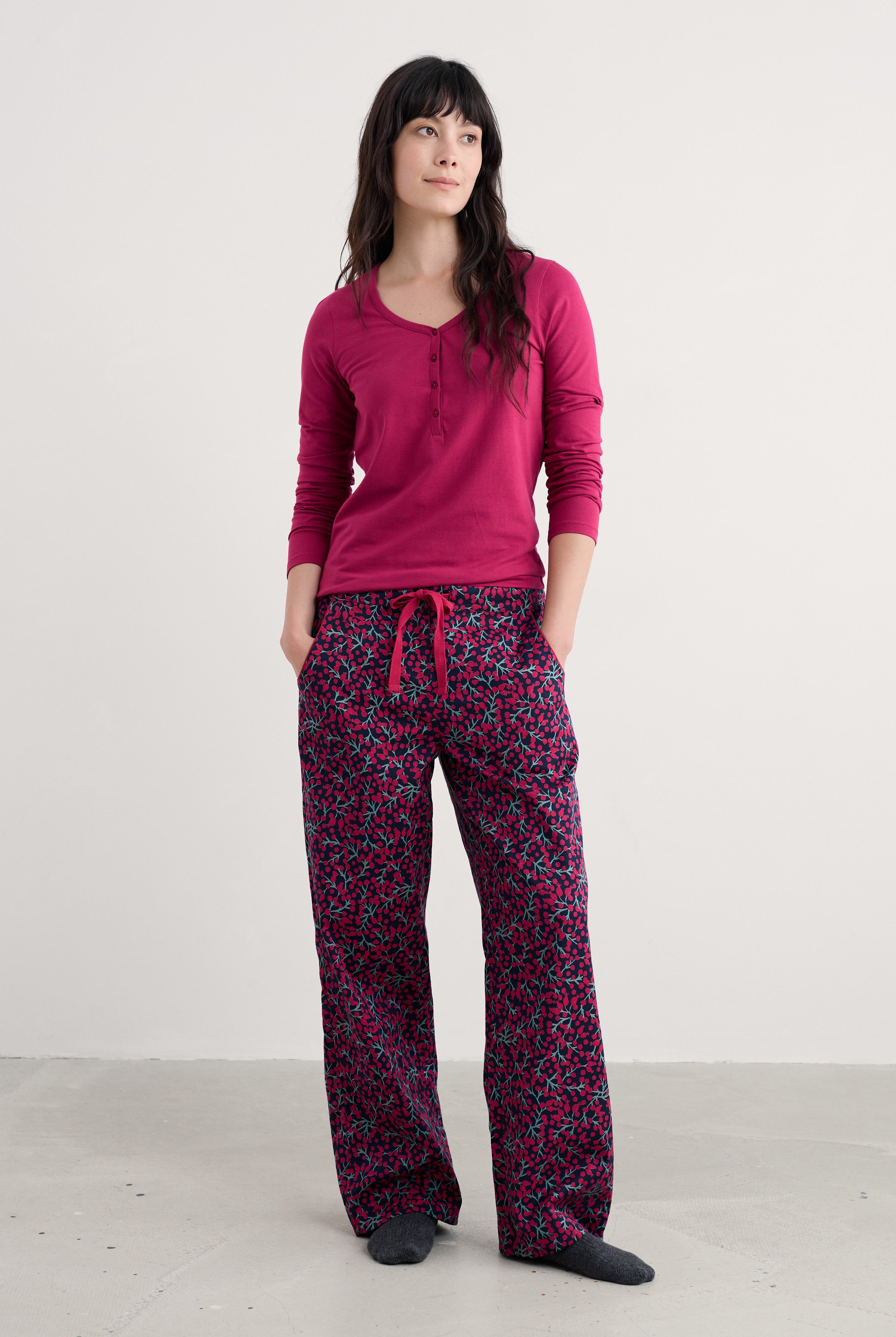 Seasalt Evening Path Pyjamas - Berry Branches Maritime