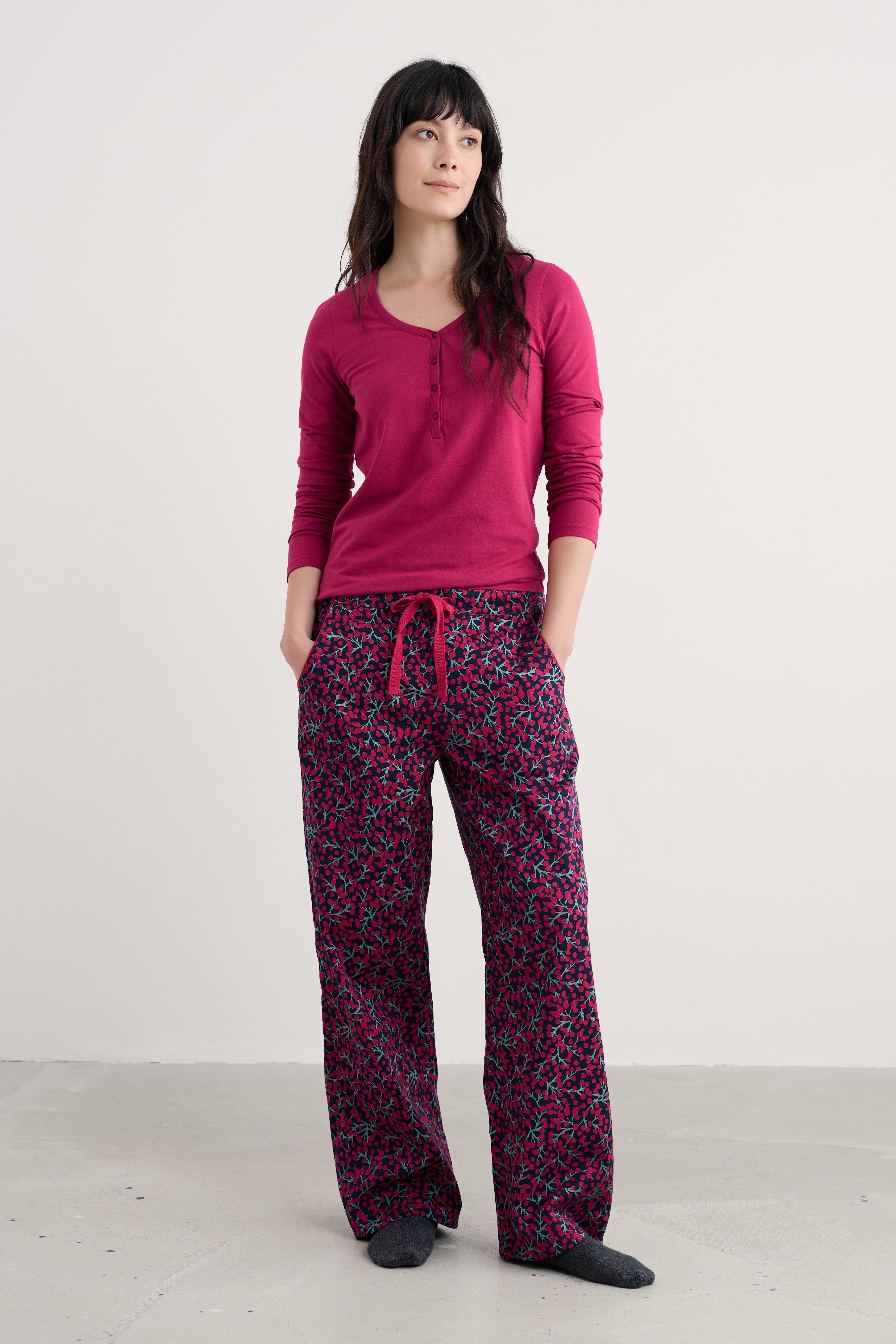 Seasalt Evening Path Pyjamas - Berry Branches Maritime