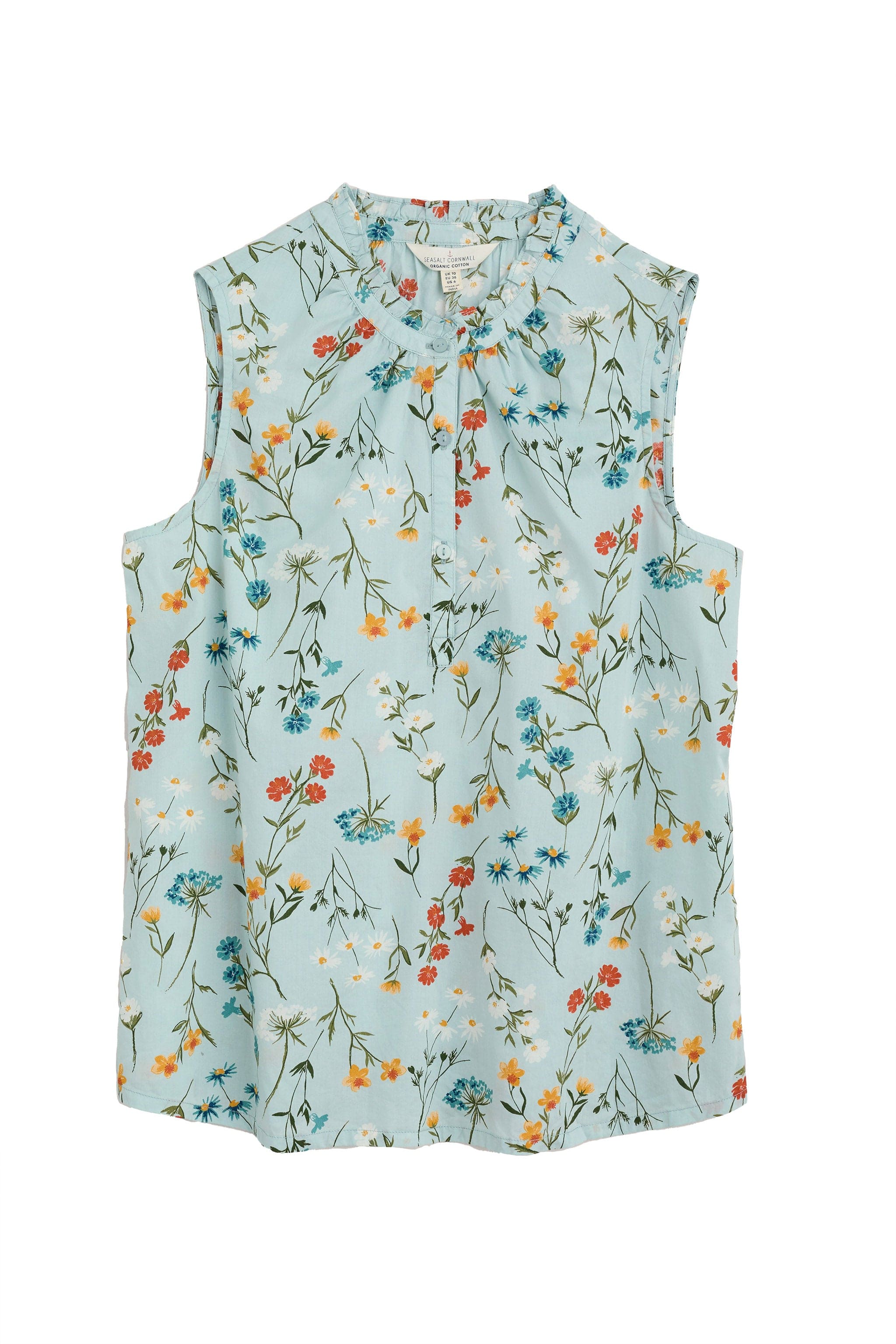 Seasalt Flower Fields Sleeveless Top - Wildflower Stems Reflection