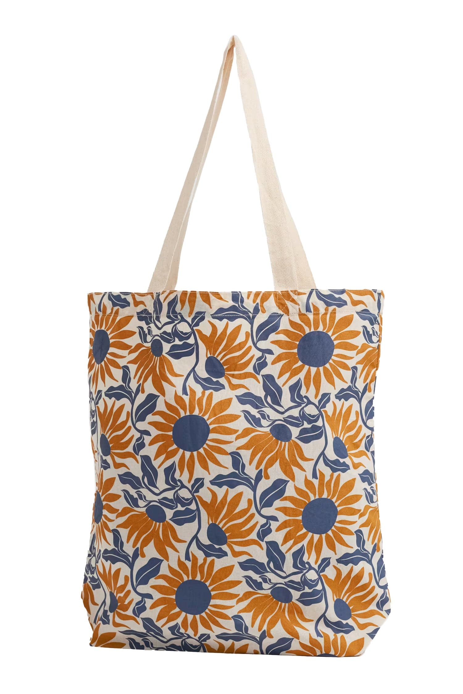 Seasalt Foldaway Canvas Shopper - Bold Sunflower Daylily Ship B-AC33108_35428_OS