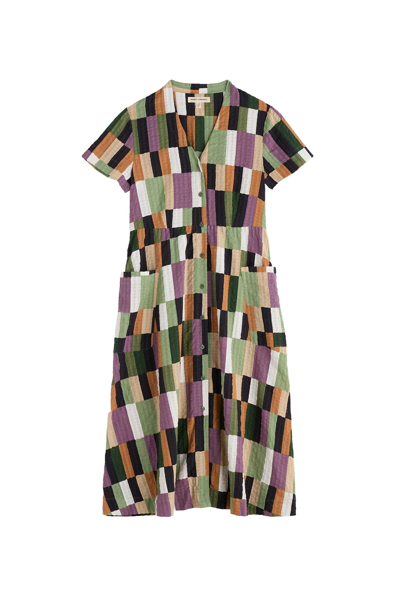 Seasalt Fowen Midi Shirt Dress - Field Colour Dried Basil