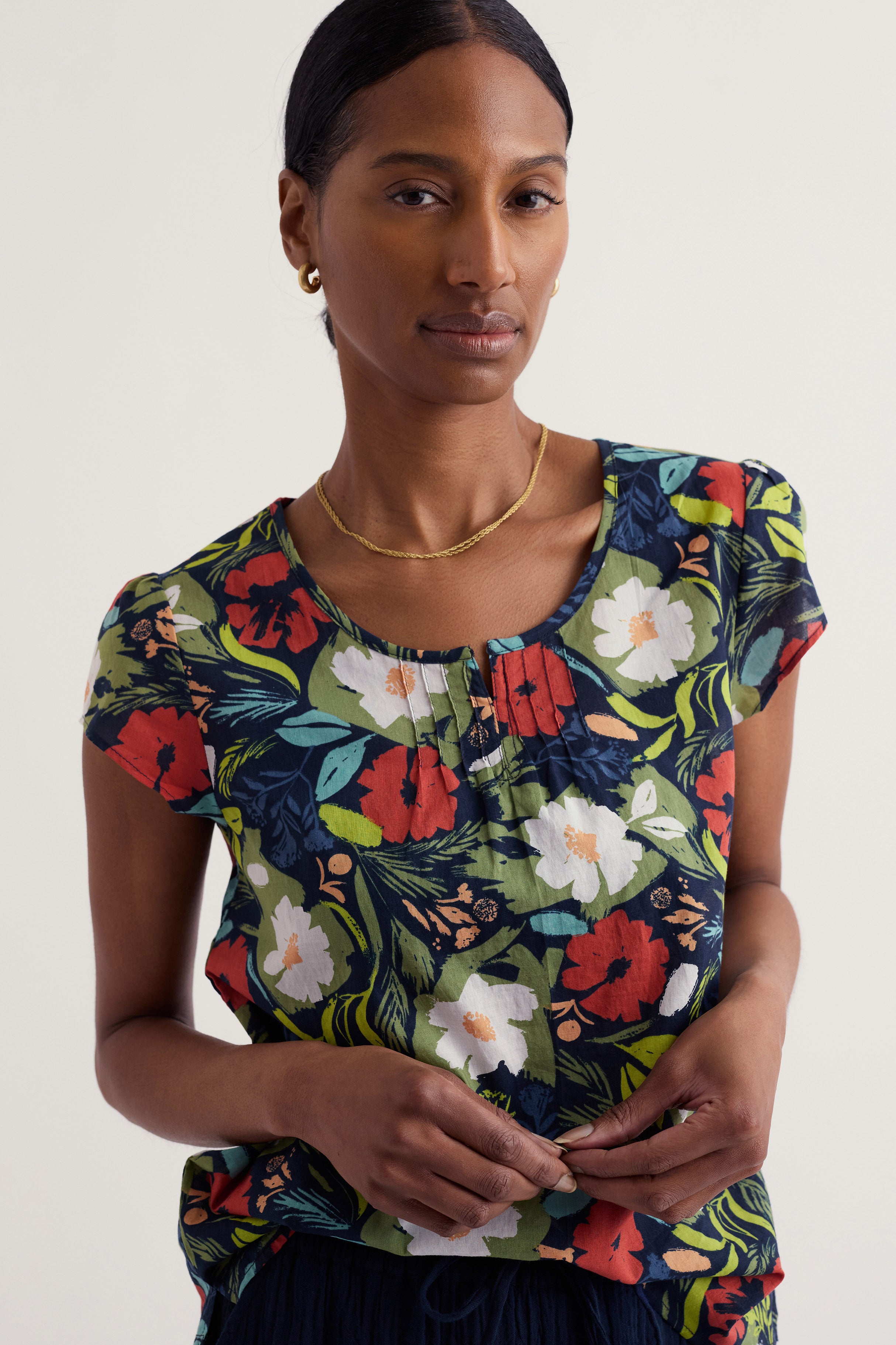 Seasalt Garden Gate T-Shirt - Summer Shadows Mix