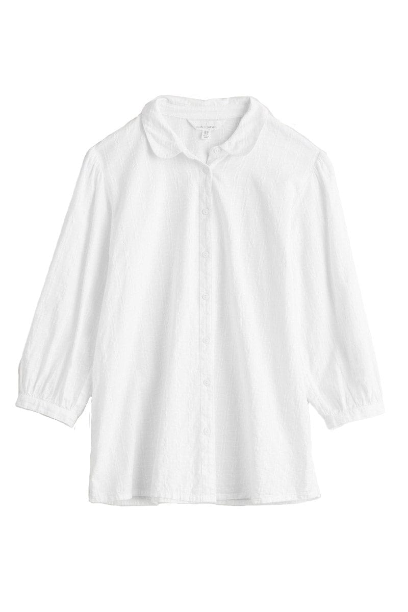 Seasalt Hope Cottage Organic Cotton Self Check Blouse - Salt
