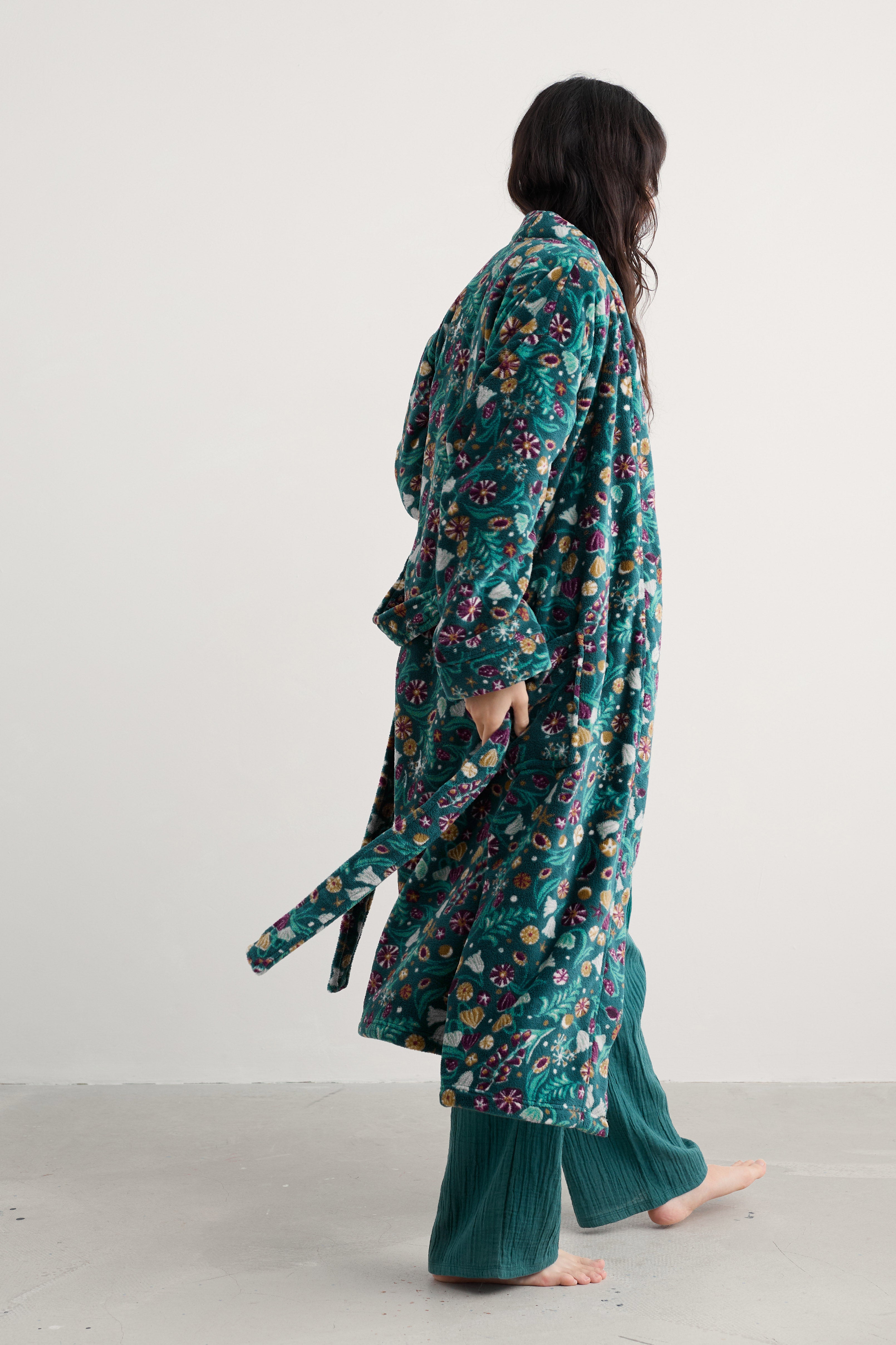 Seasalt Hushing Dressing Gown - Illuminated Garden Dk Wreckage