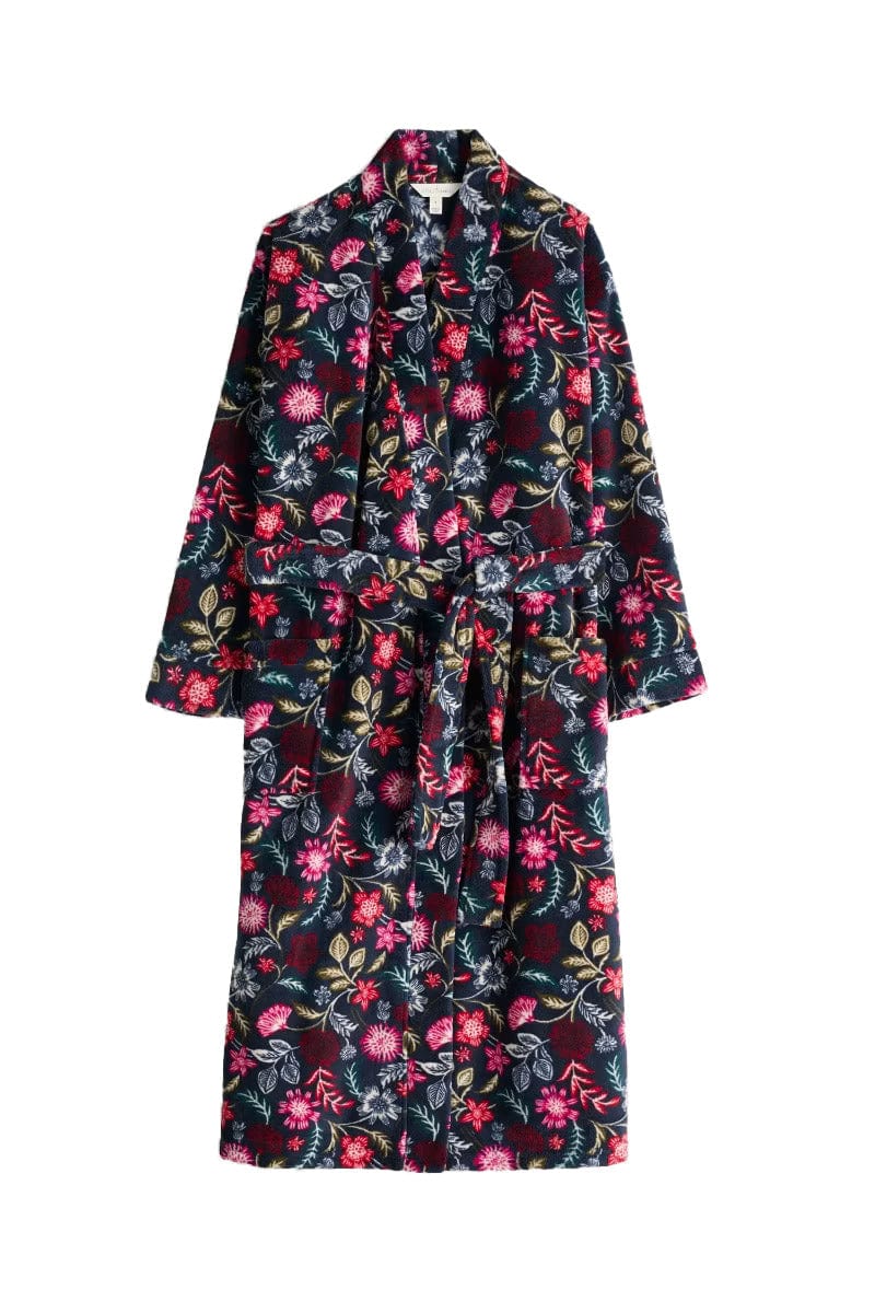 Seasalt Hushing Dressing Gown - Woodblock Bloom Dahlia