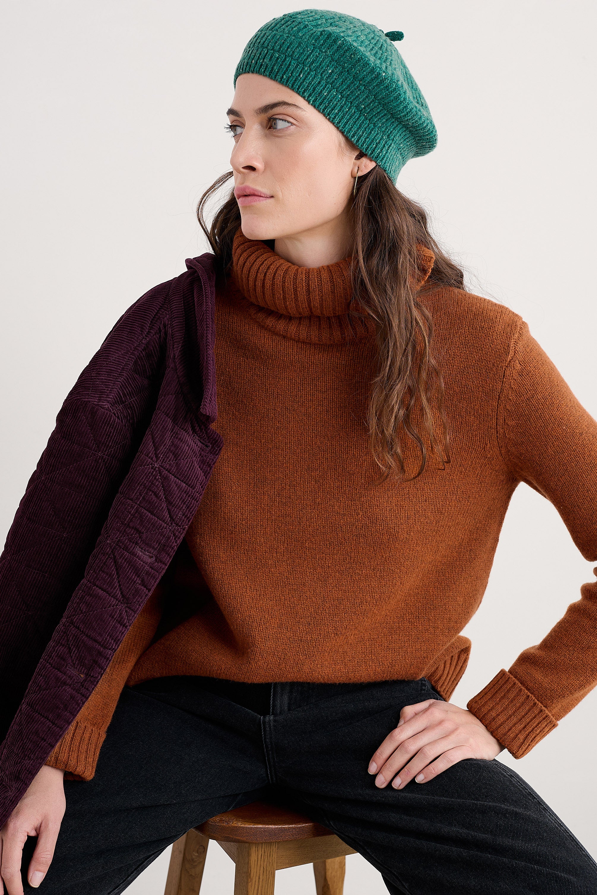 Seasalt Incoming Tide Quilted Cord Jacket - Dark Hellebore