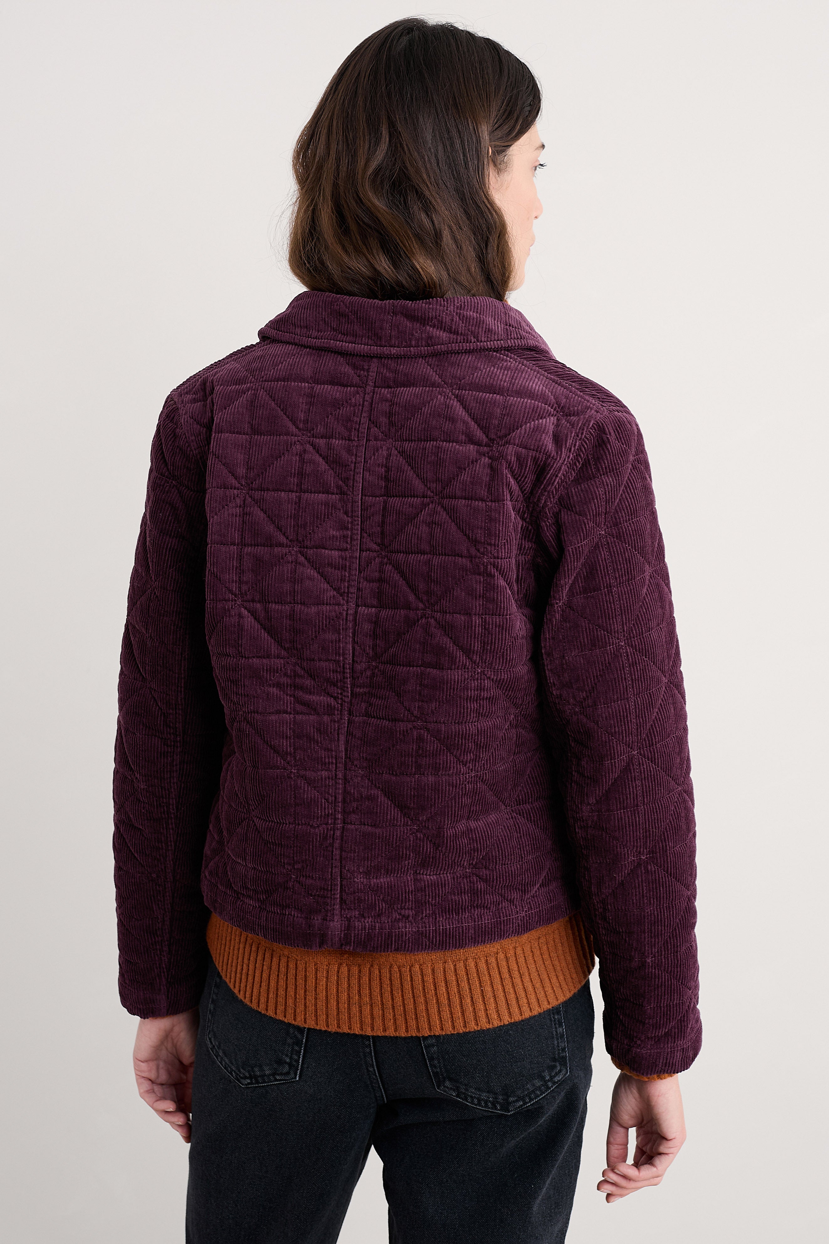 Seasalt Incoming Tide Quilted Cord Jacket - Dark Hellebore