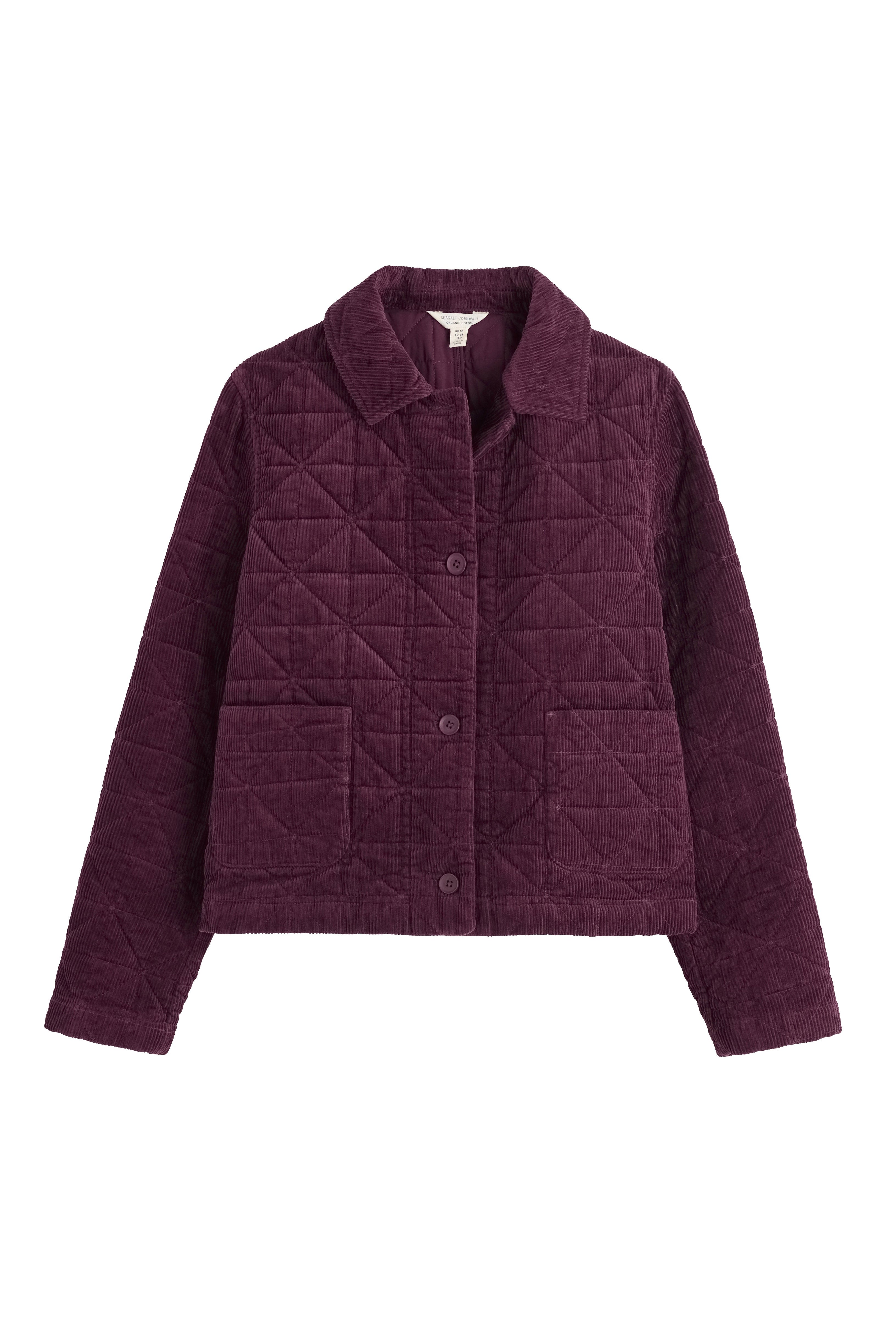 Seasalt Incoming Tide Quilted Cord Jacket - Dark Hellebore
