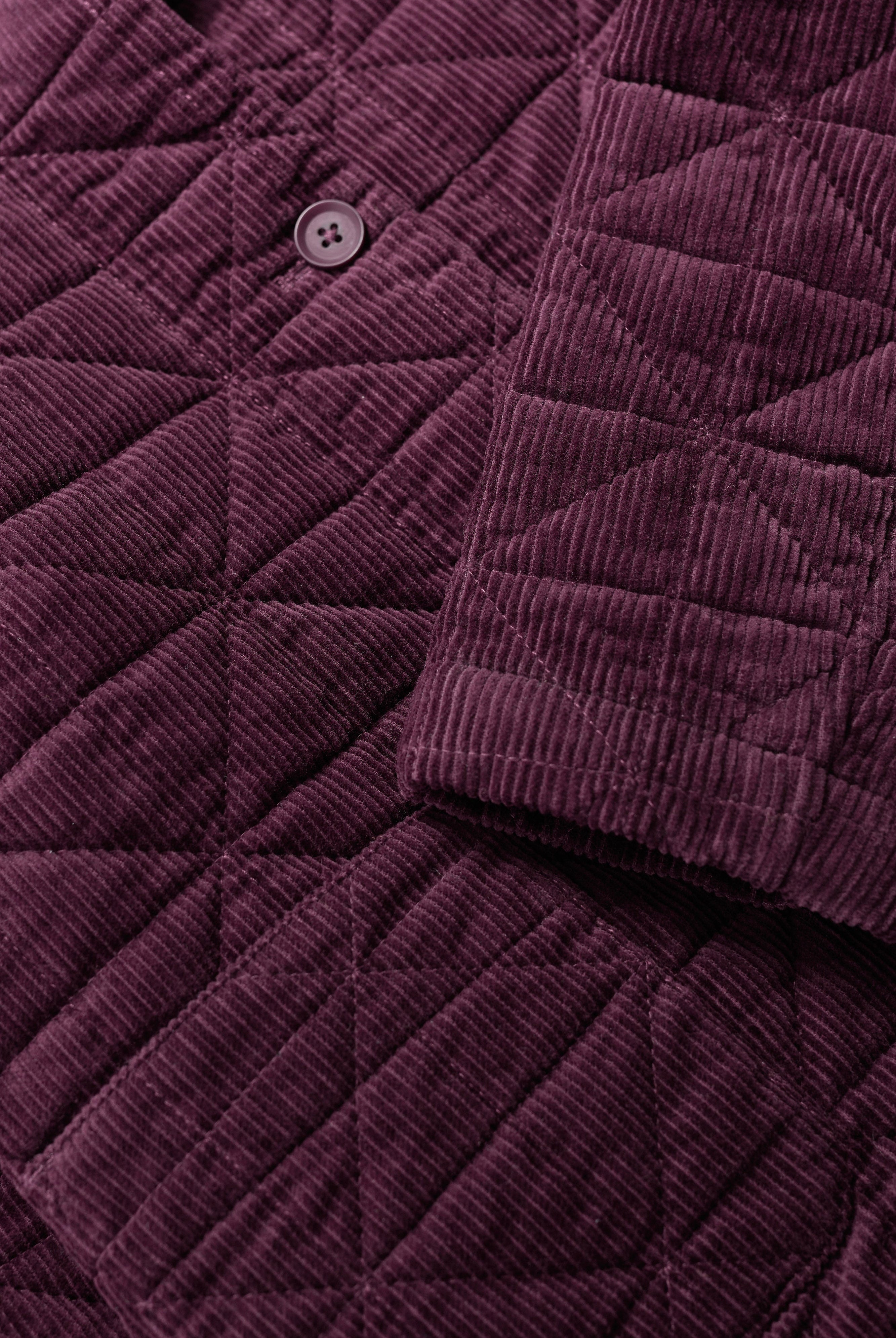 Seasalt Incoming Tide Quilted Cord Jacket - Dark Hellebore