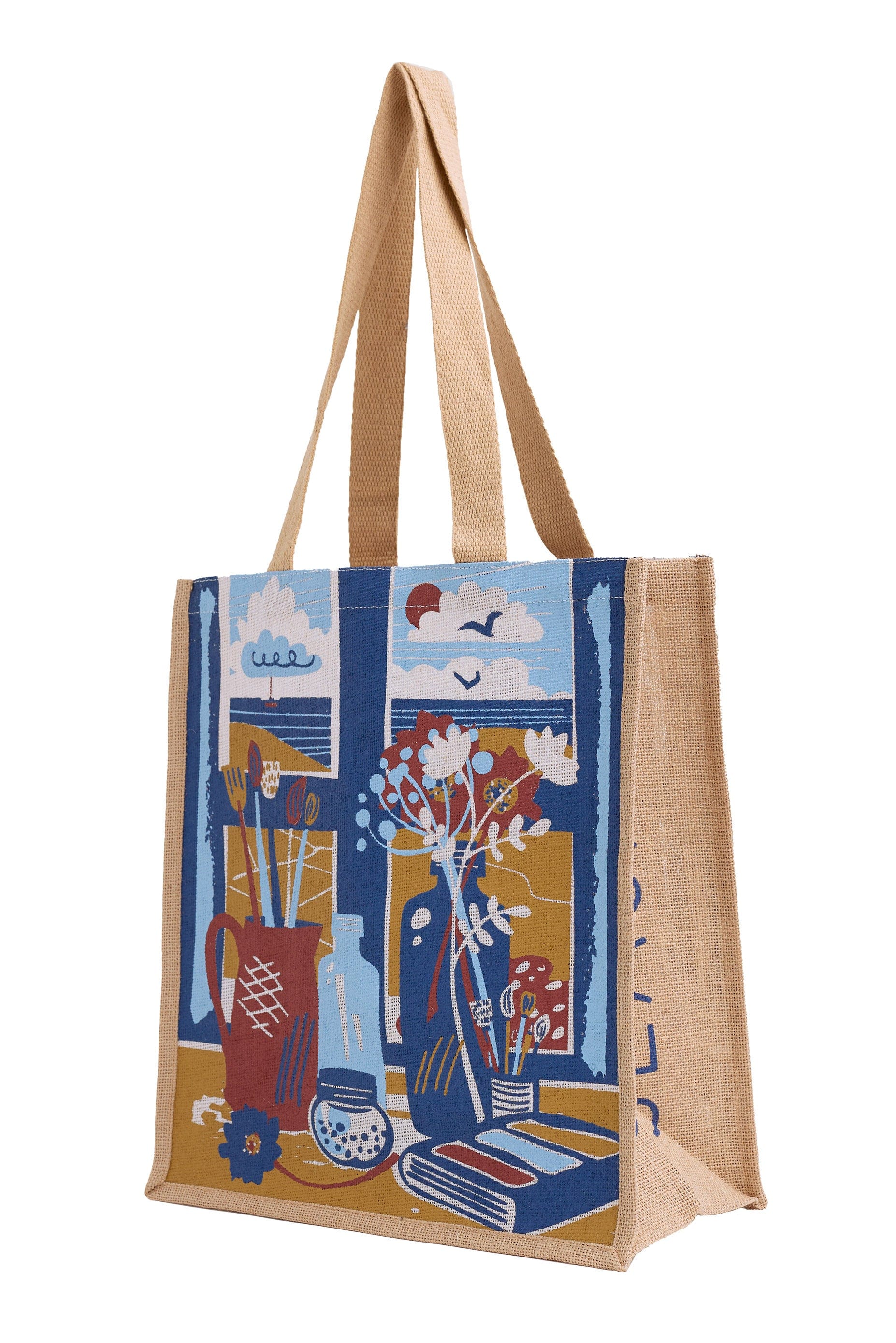Seasalt Jute Shopper - Artists Window View Ink B-AC19288_35079_OS