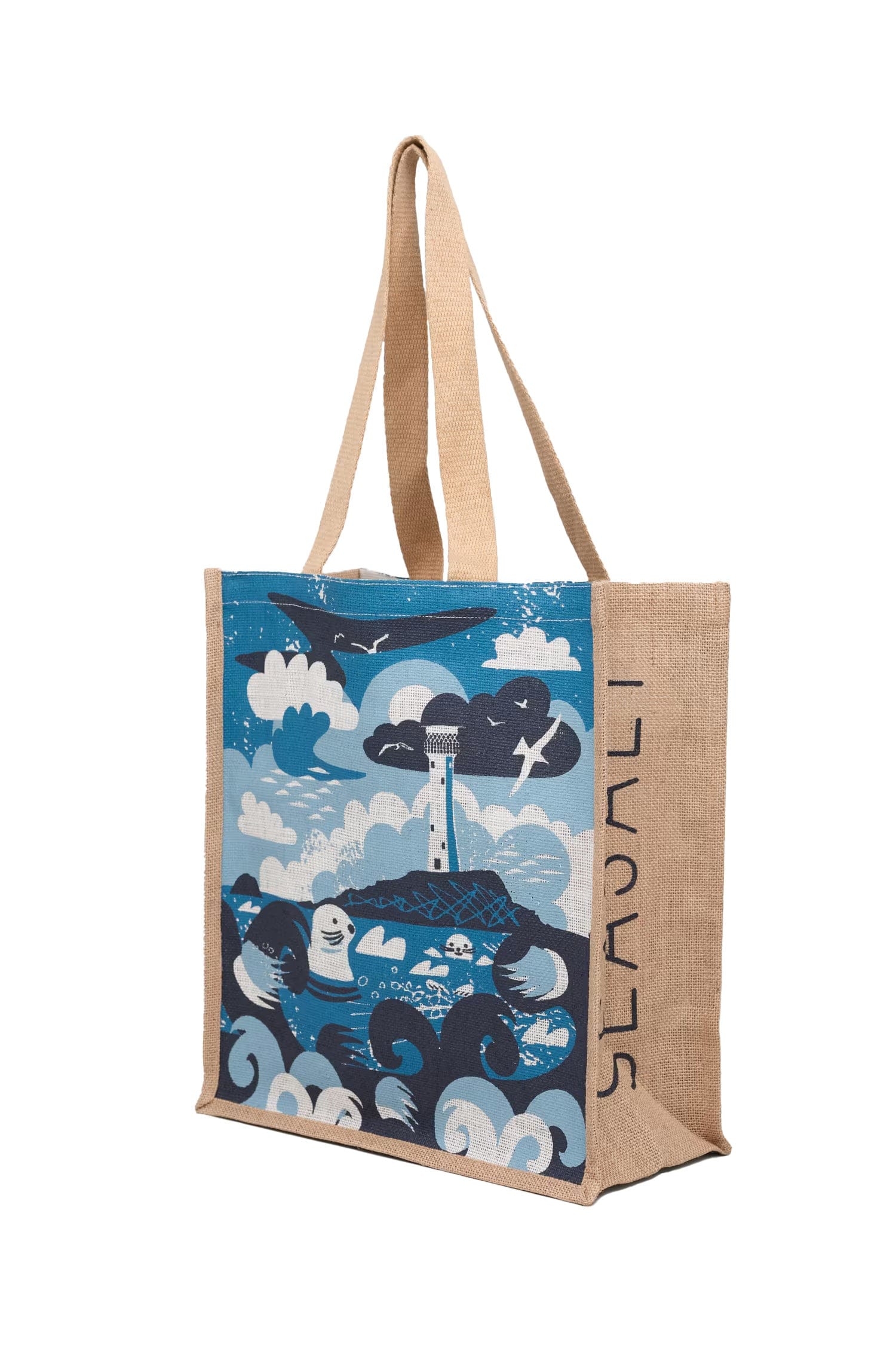 Seasalt Jute Shopper - Seals at Sennen Seashore B-AC19288_32806_OS