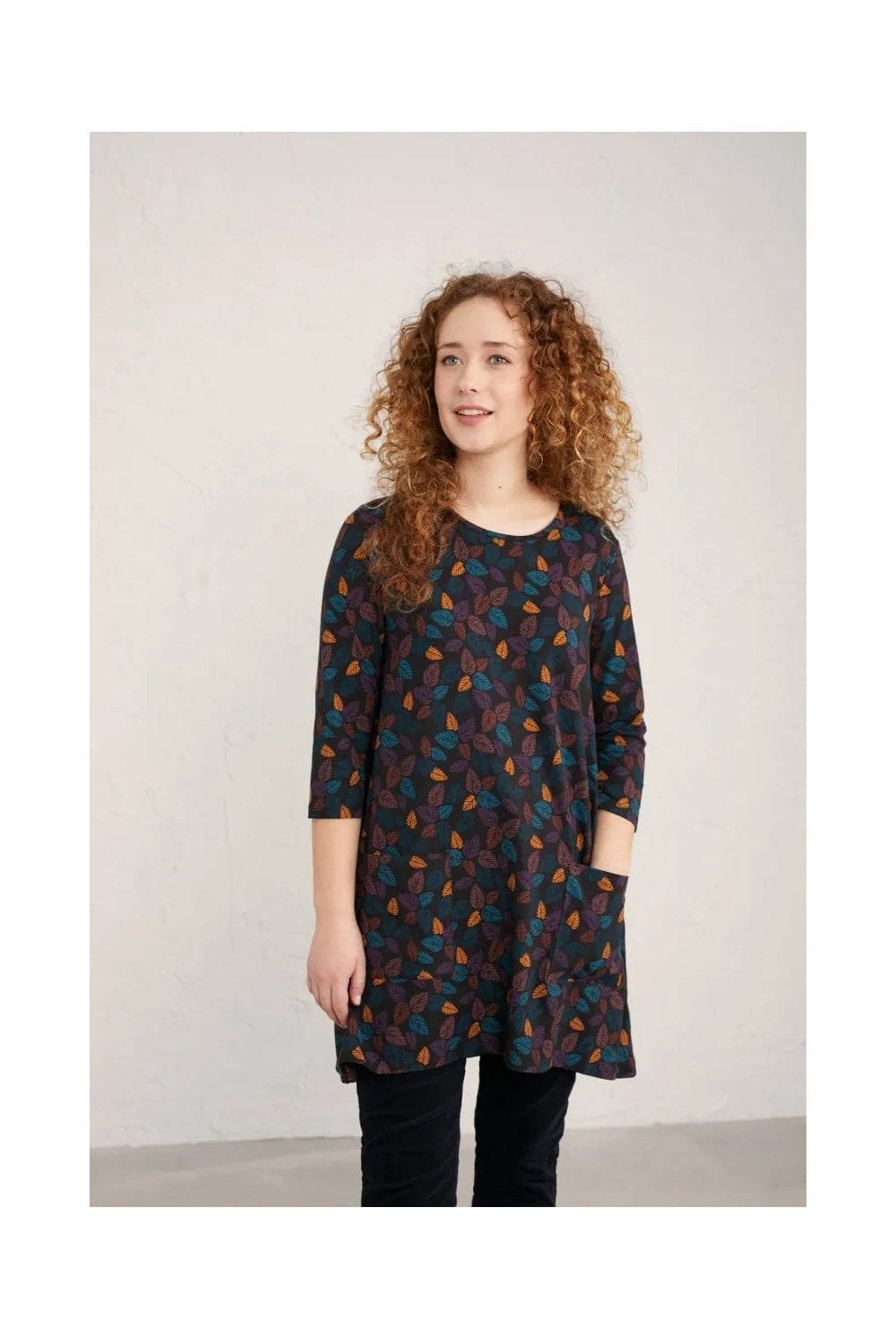 Seasalt Killiow Tunic - Slate Leaves Onyx