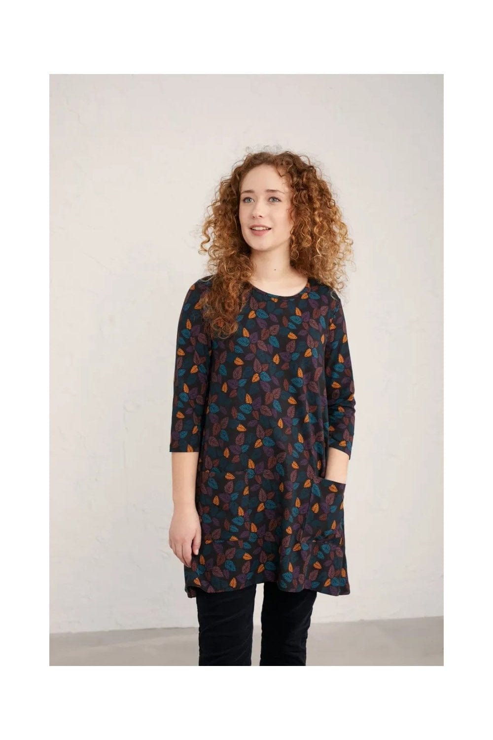 Seasalt Killiow Tunic - Slate Leaves Onyx