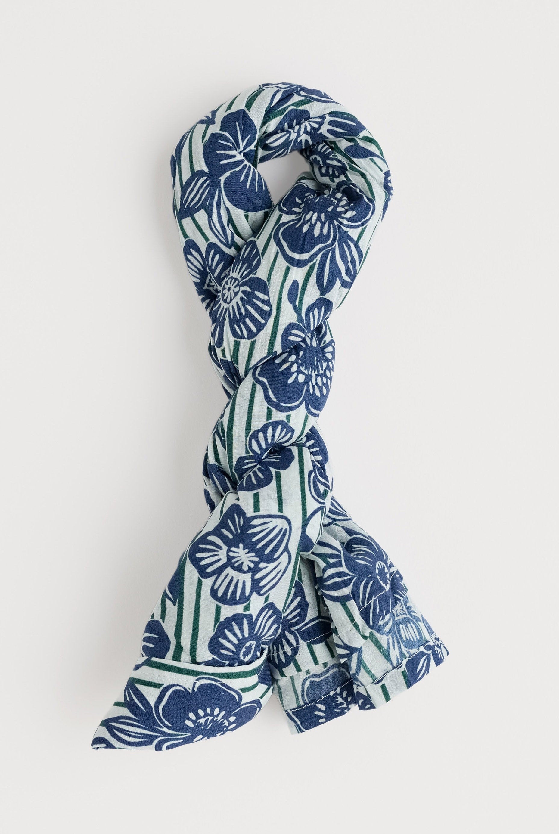 Seasalt Larissa Organic Cotton Shirt - Floral Imprint Chalk