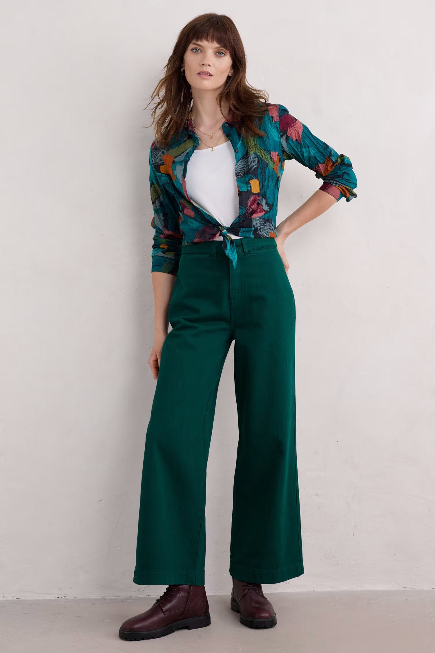 Seasalt Larissa Organic Cotton Shirt - Lelant Abstract Mix