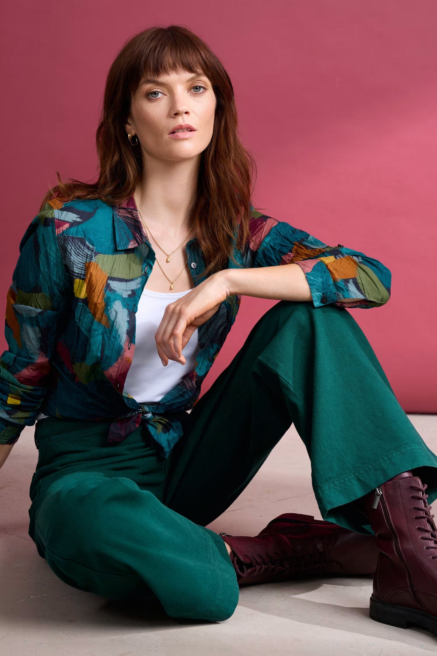 Seasalt Larissa Organic Cotton Shirt - Lelant Abstract Mix