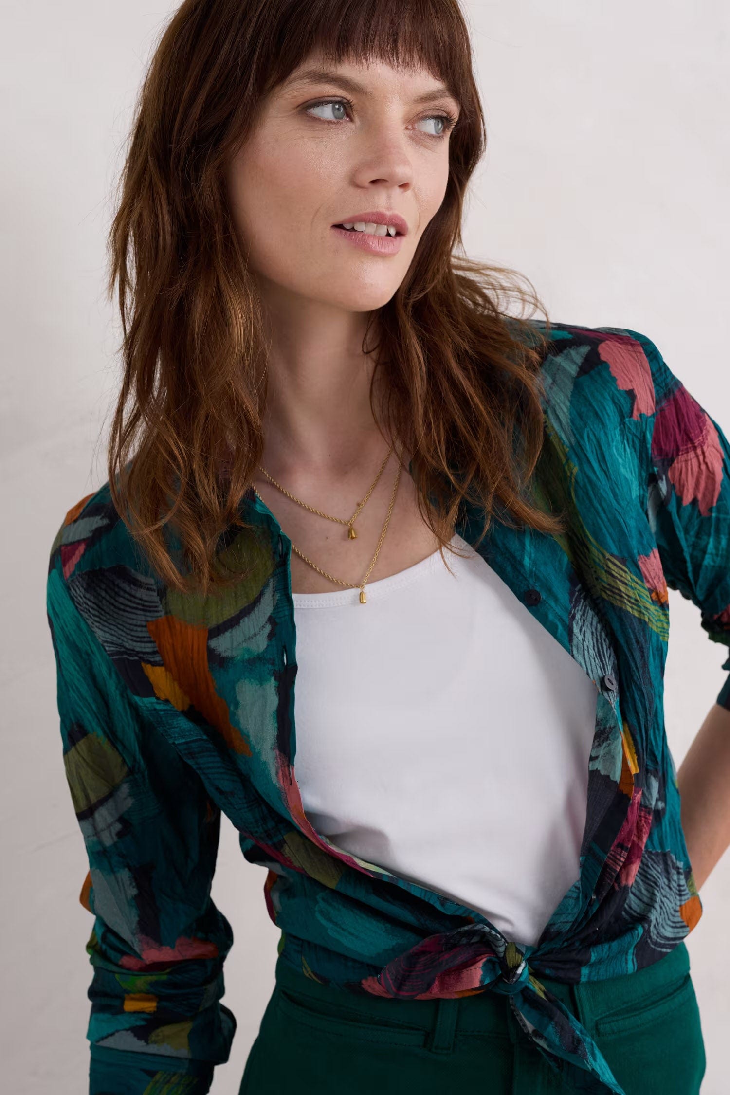 Seasalt Larissa Organic Cotton Shirt - Lelant Abstract Mix