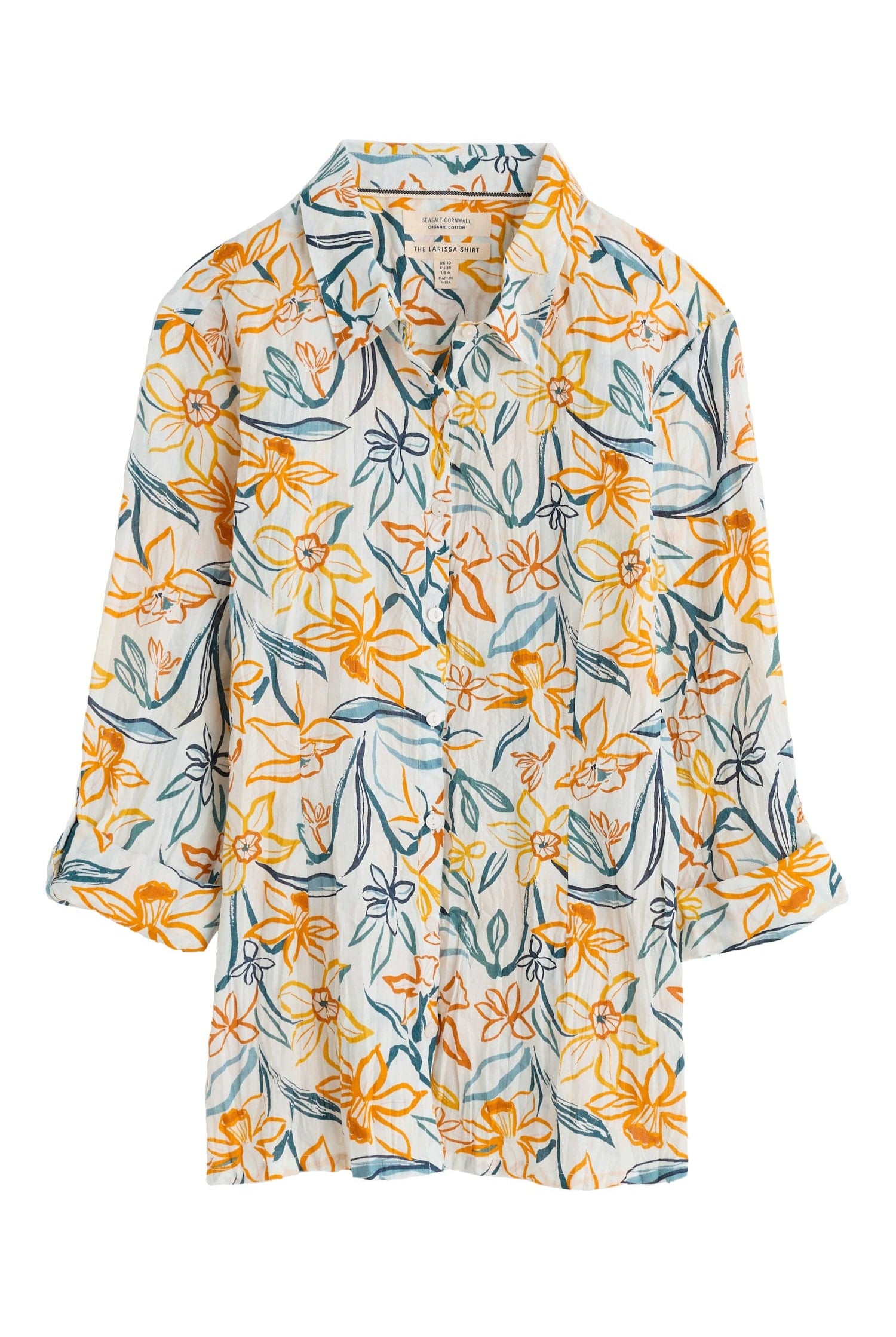 Seasalt Larissa Organic Cotton Shirt - Painted Daffodil Chalk