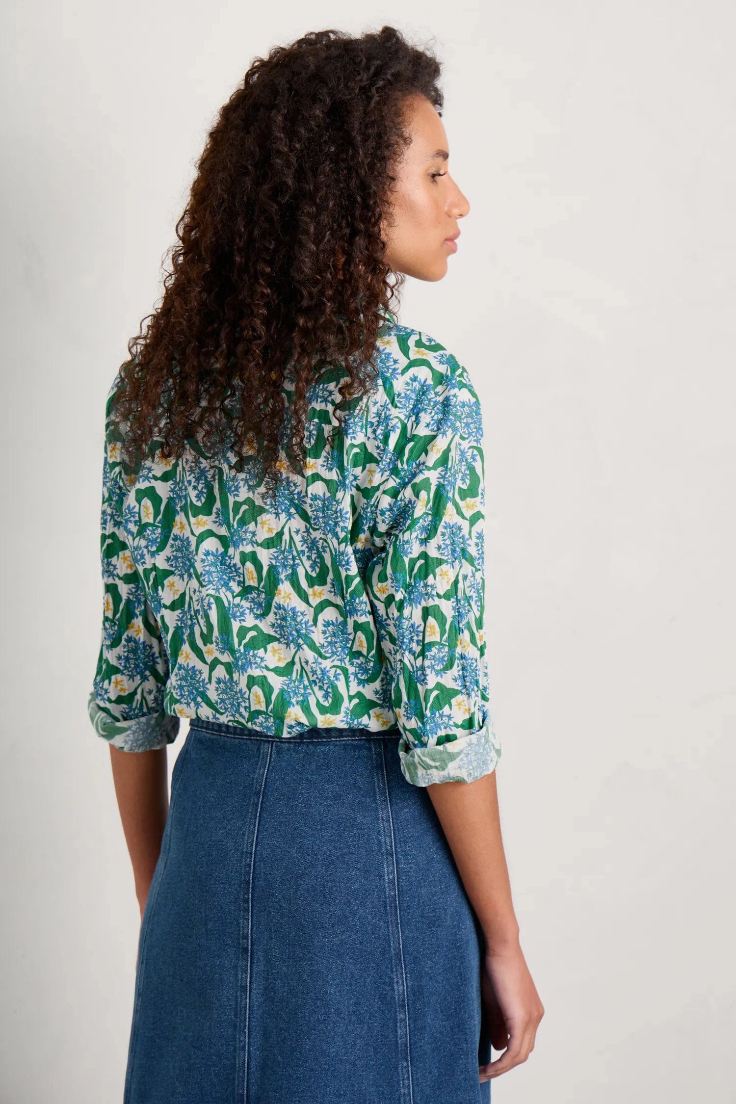 Seasalt Larissa Organic Cotton Shirt - Woodland Garlic Chalk