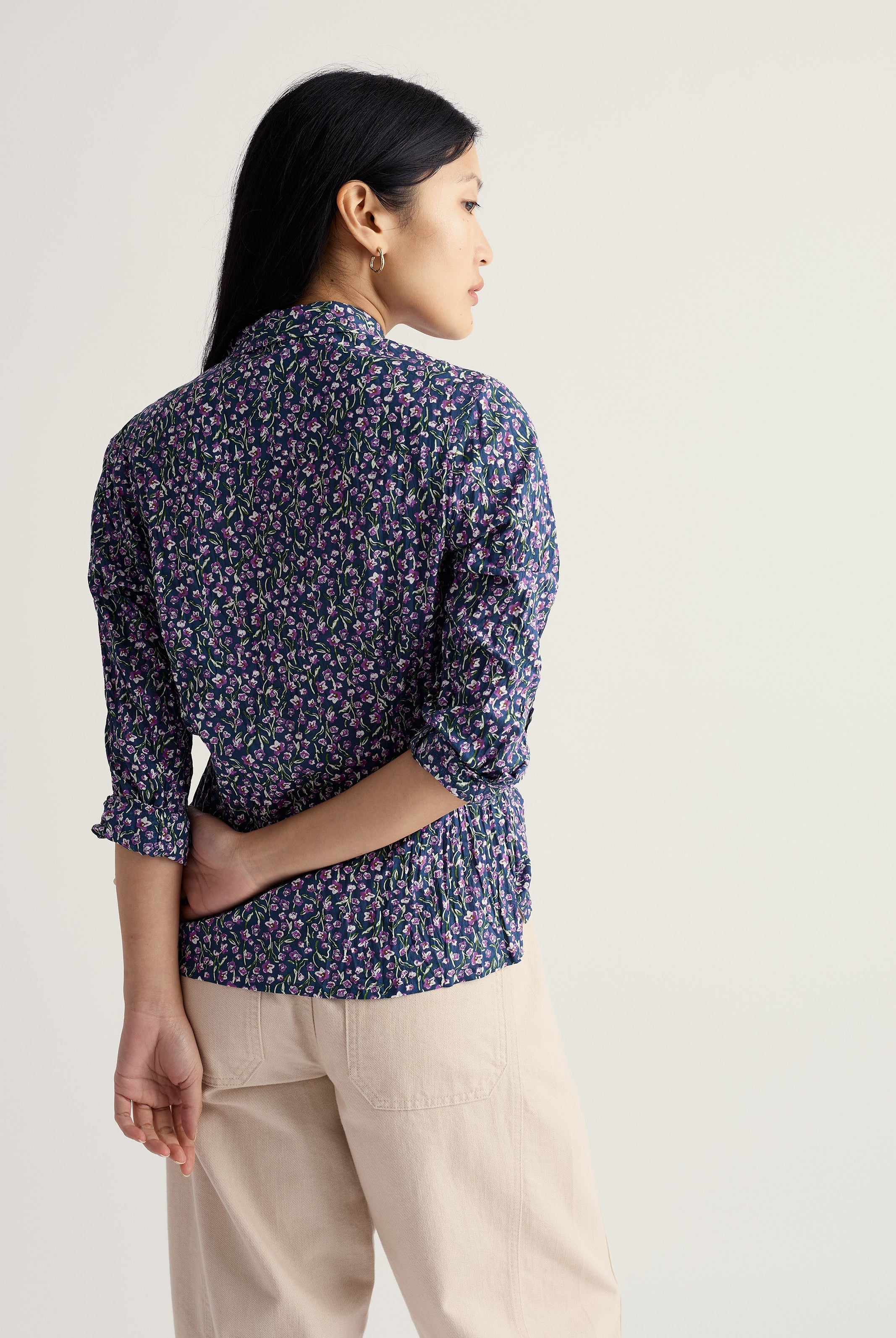 Seasalt Larissa Shirt - Flax Flower Bright Orchid