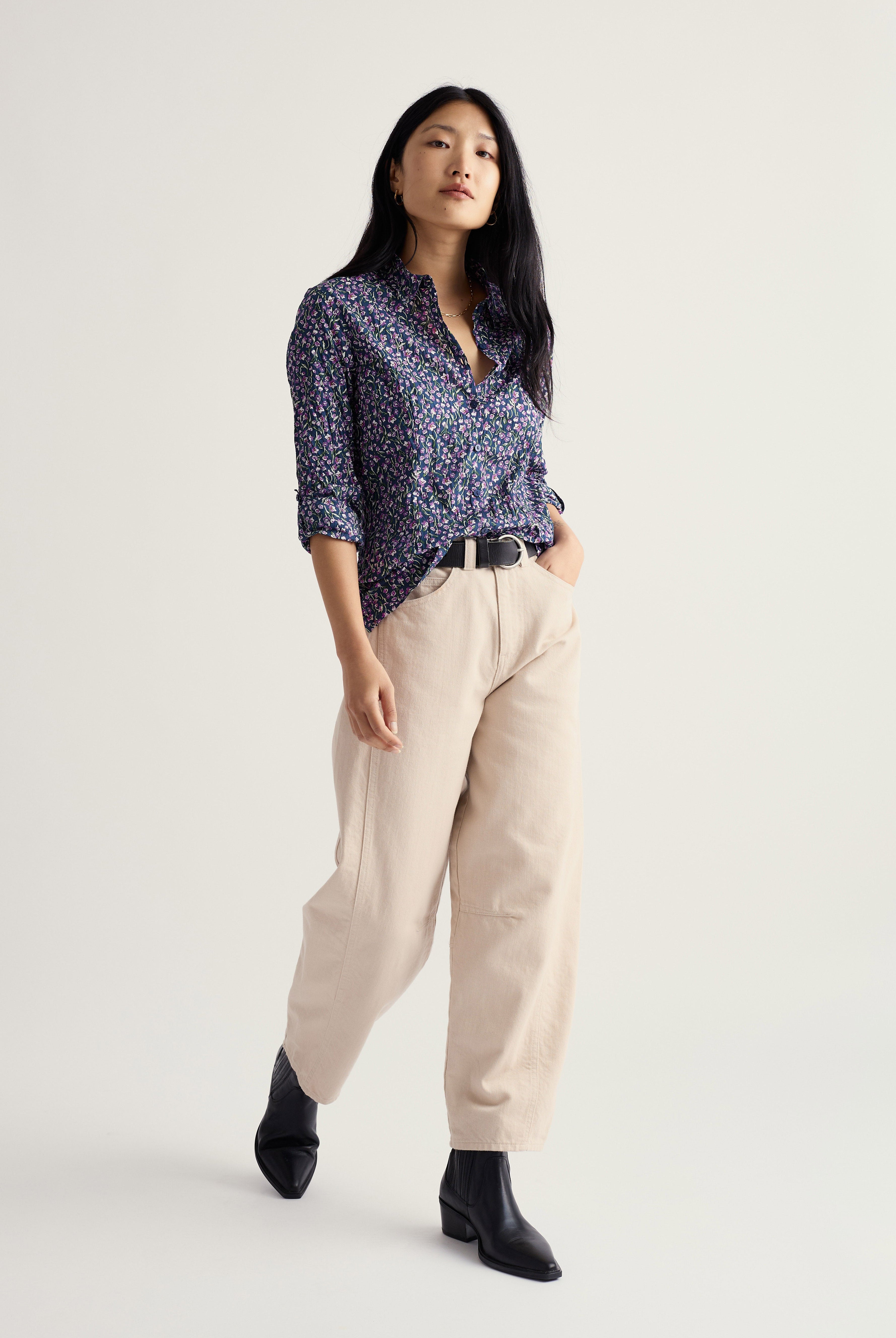 Seasalt Larissa Shirt - Flax Flower Bright Orchid