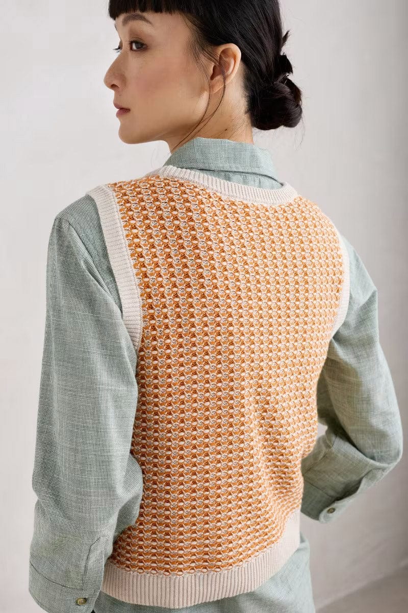 Seasalt Lichen Stone Knitted Vest - Downwind Chalk Spice