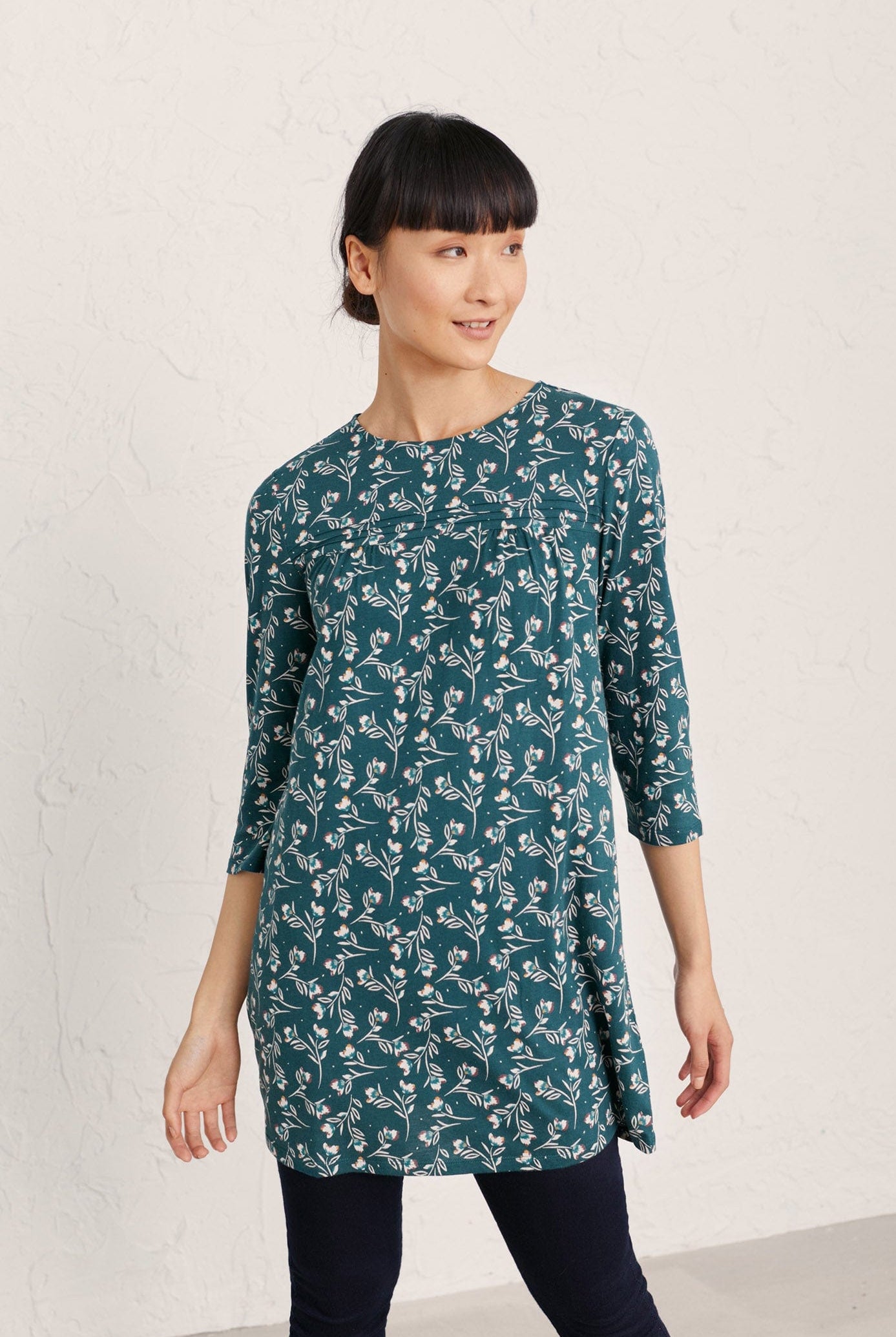 Seasalt Low Rocks Tunic - Brushed Stems Dark Lake