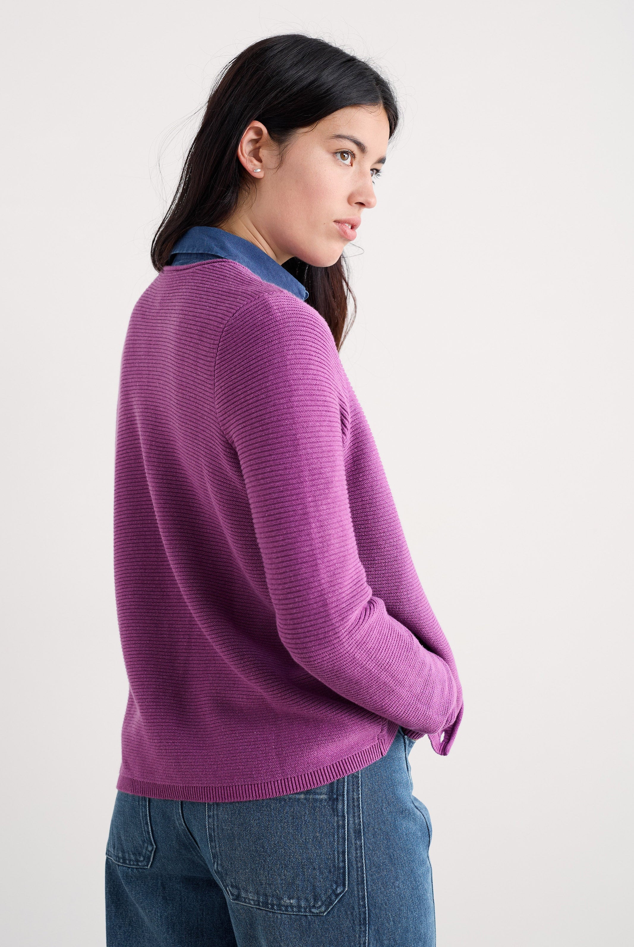 Seasalt Makers Cotton Cardigan - Bright Orchid