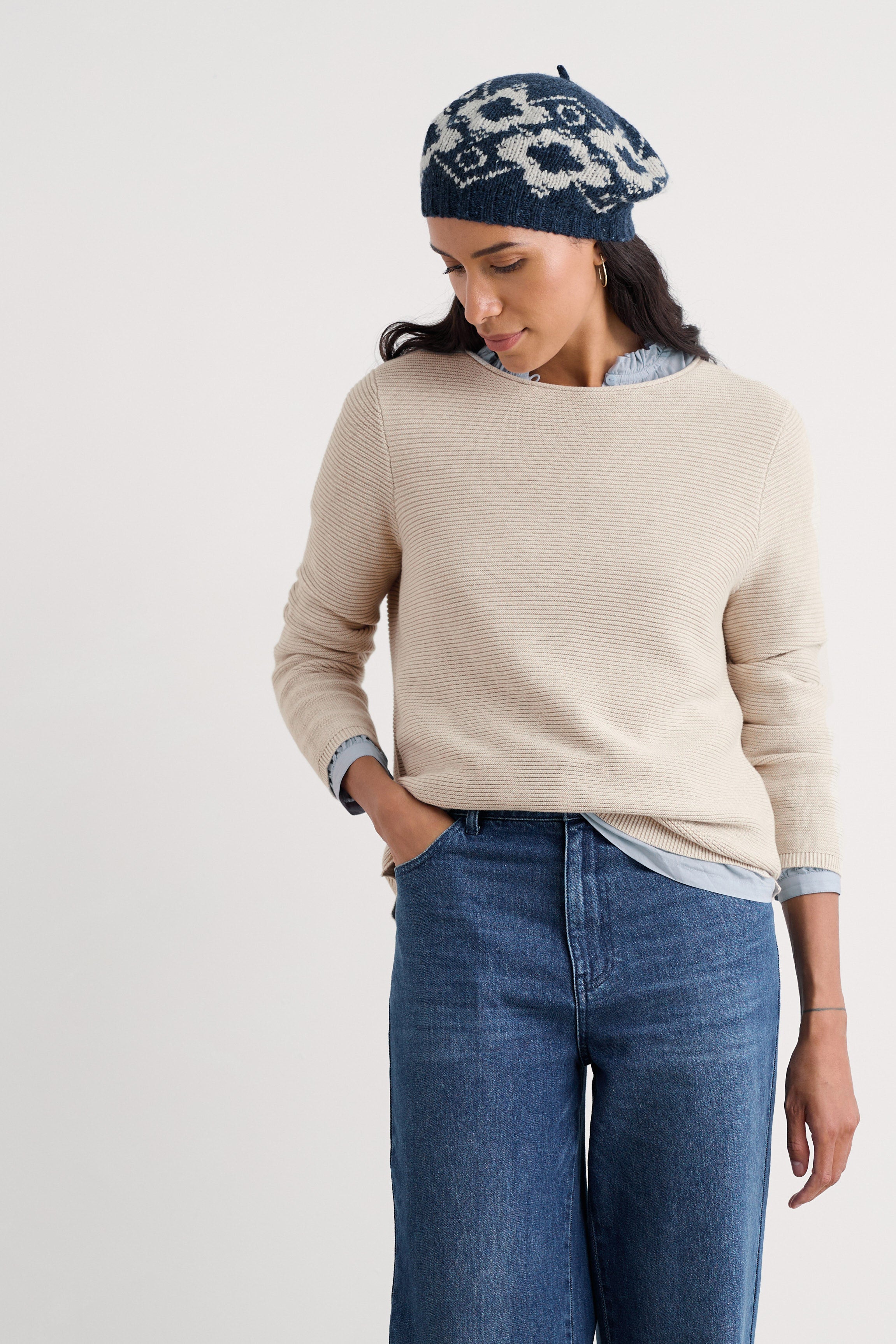 Seasalt Makers Cotton Jumper - Limestone