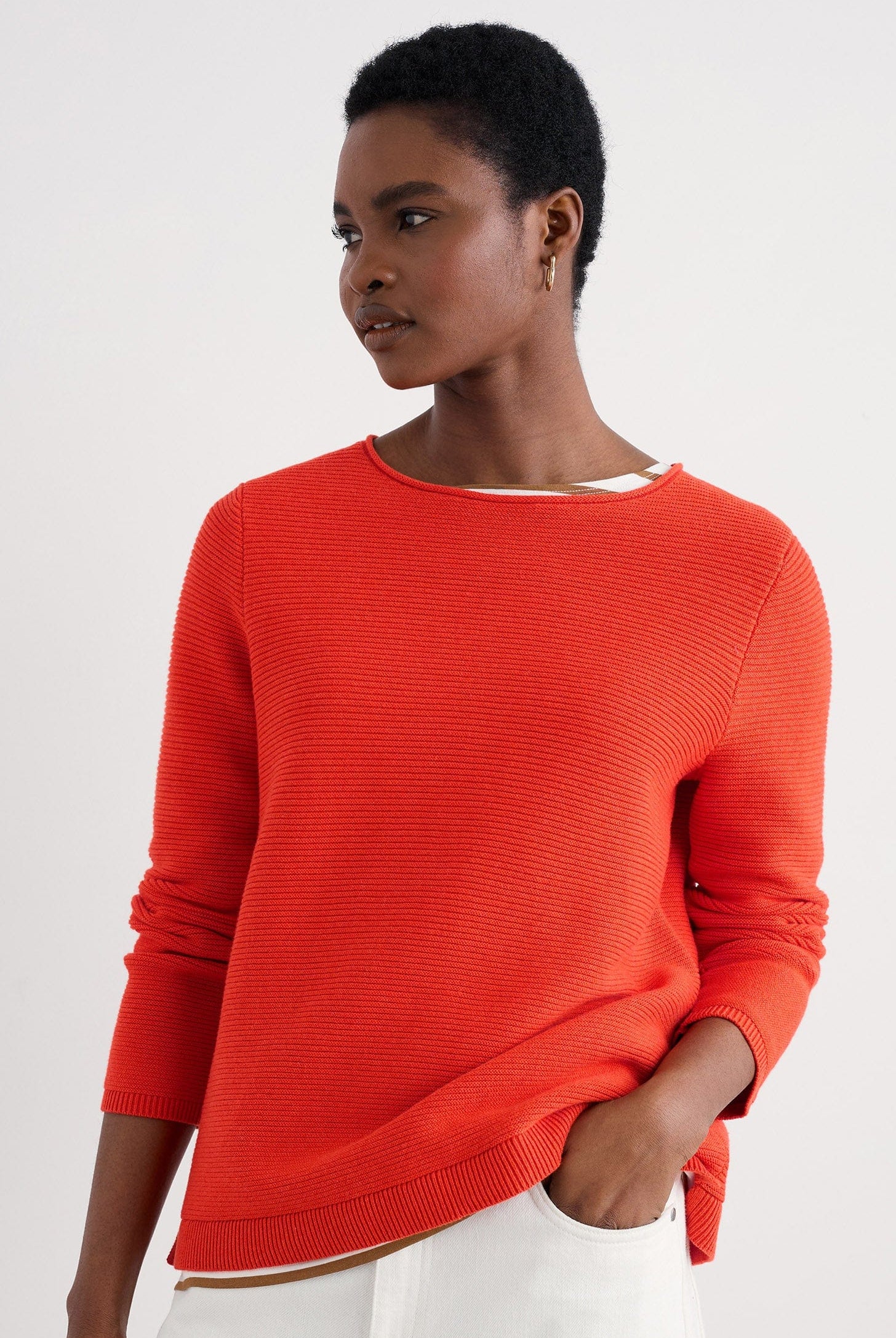 Seasalt Makers Cotton Jumper - Mandarin