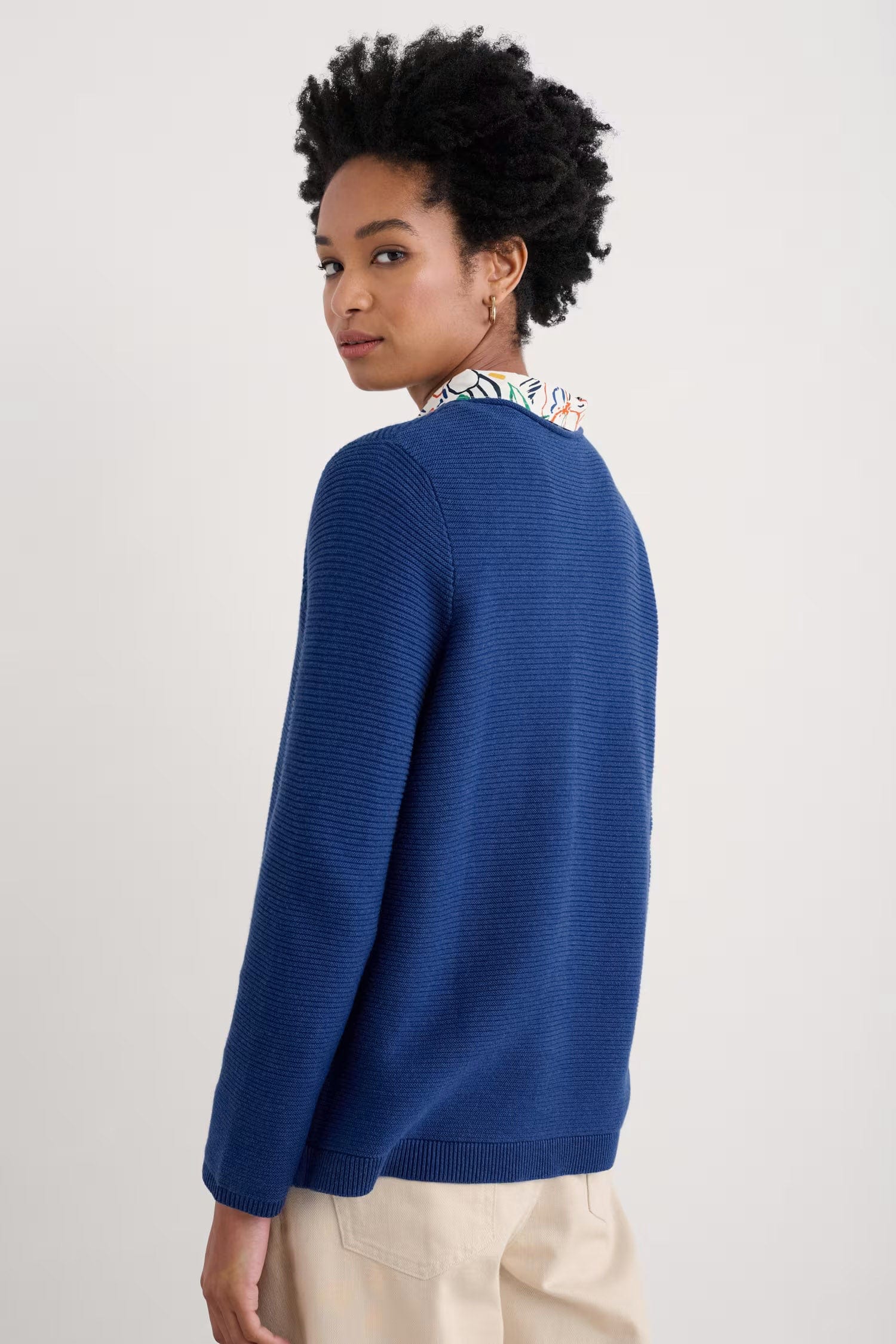 Seasalt Makers Cotton Jumper - Washed Marine