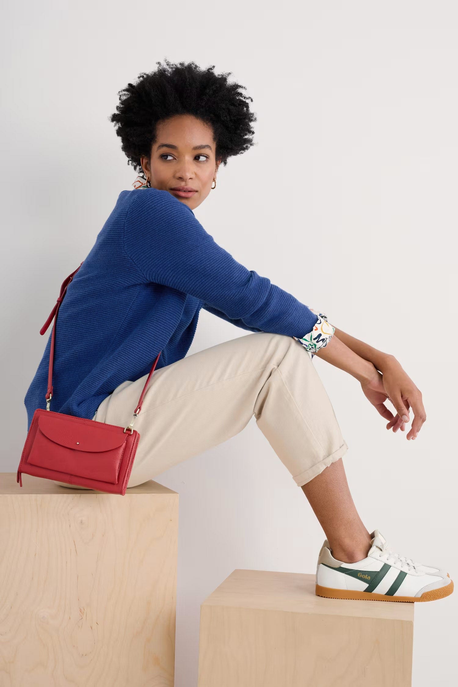 Seasalt Makers Cotton Jumper - Washed Marine