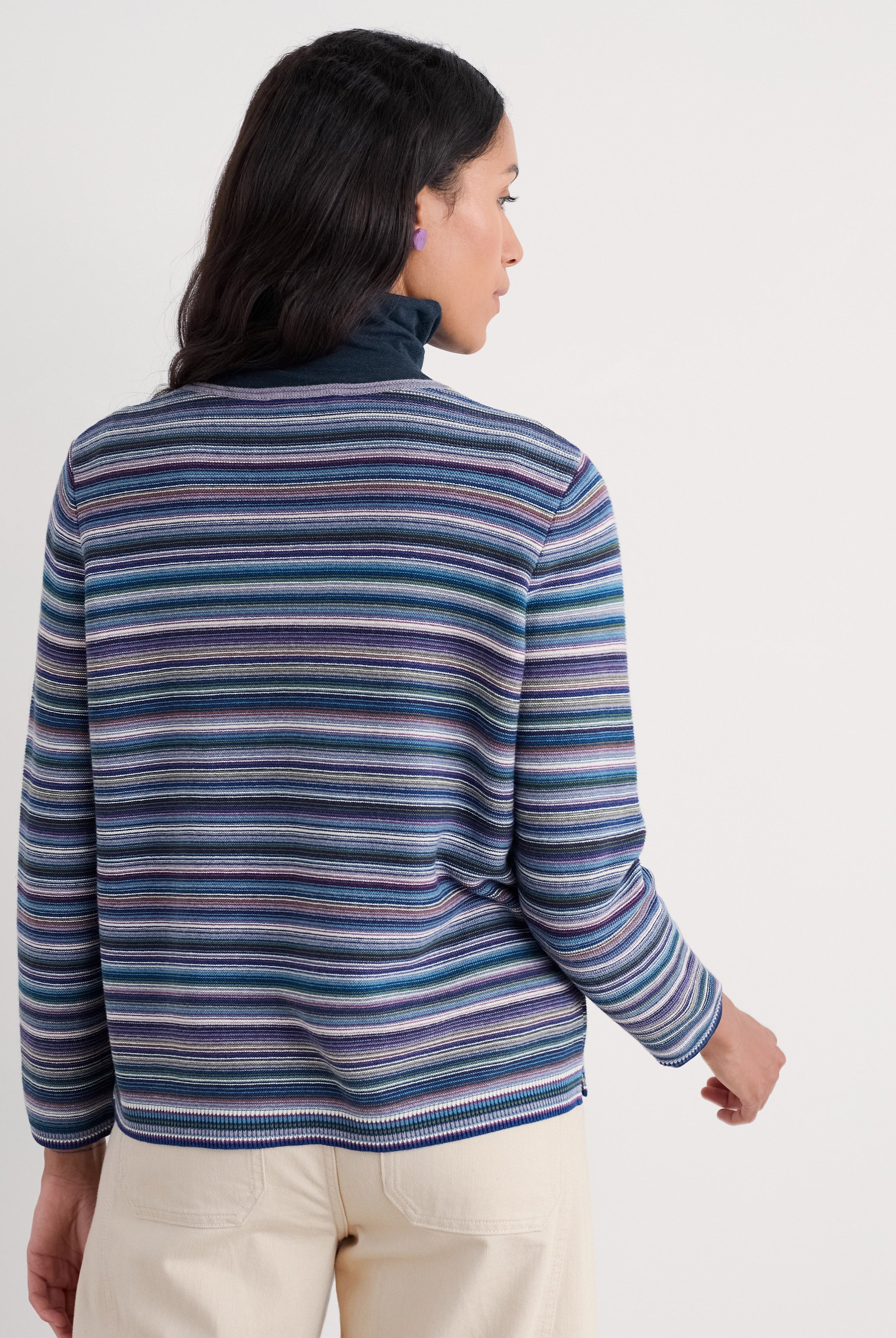 Seasalt Makers Jumper - Ripple Marks Grape Thistle Mix