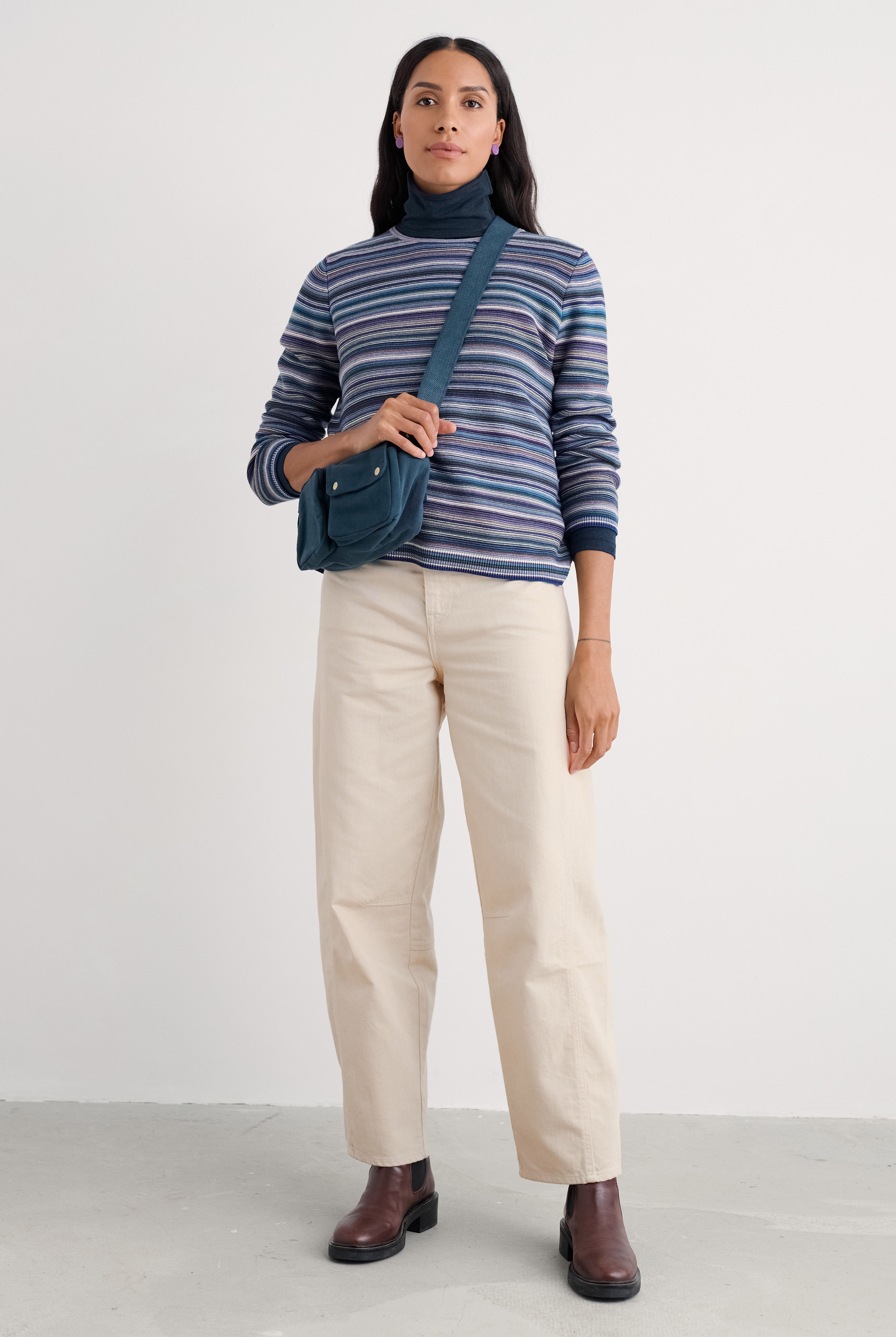 Seasalt Makers Jumper - Ripple Marks Grape Thistle Mix