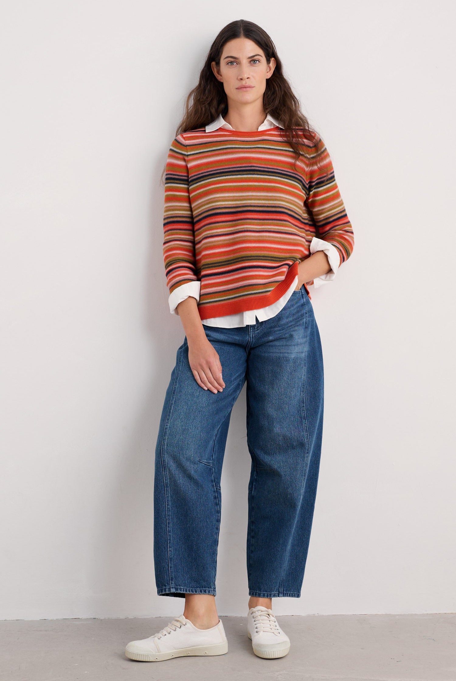 Seasalt Makers Jumper - Ripple Marks Pear Multi