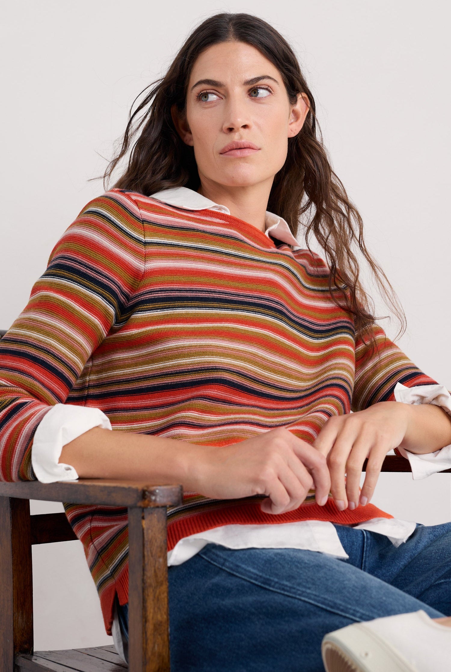 Seasalt Makers Jumper - Ripple Marks Pear Multi